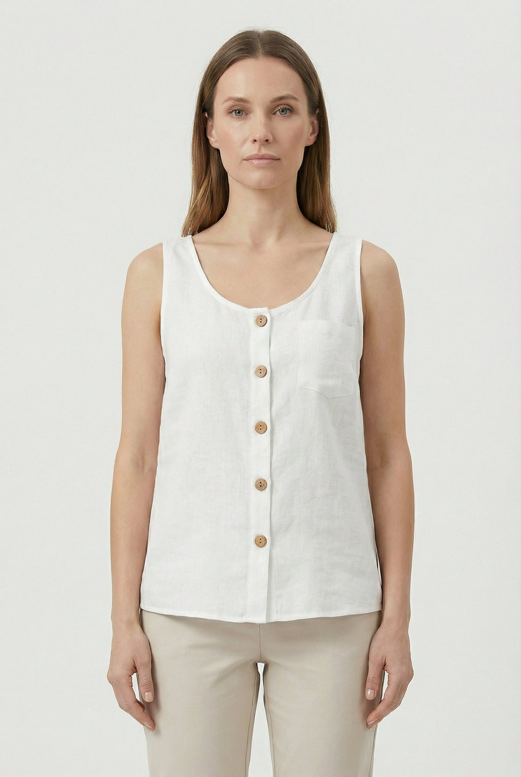 Women's  Soft Breathable Fabric Tank Top - Casual Loose Fit