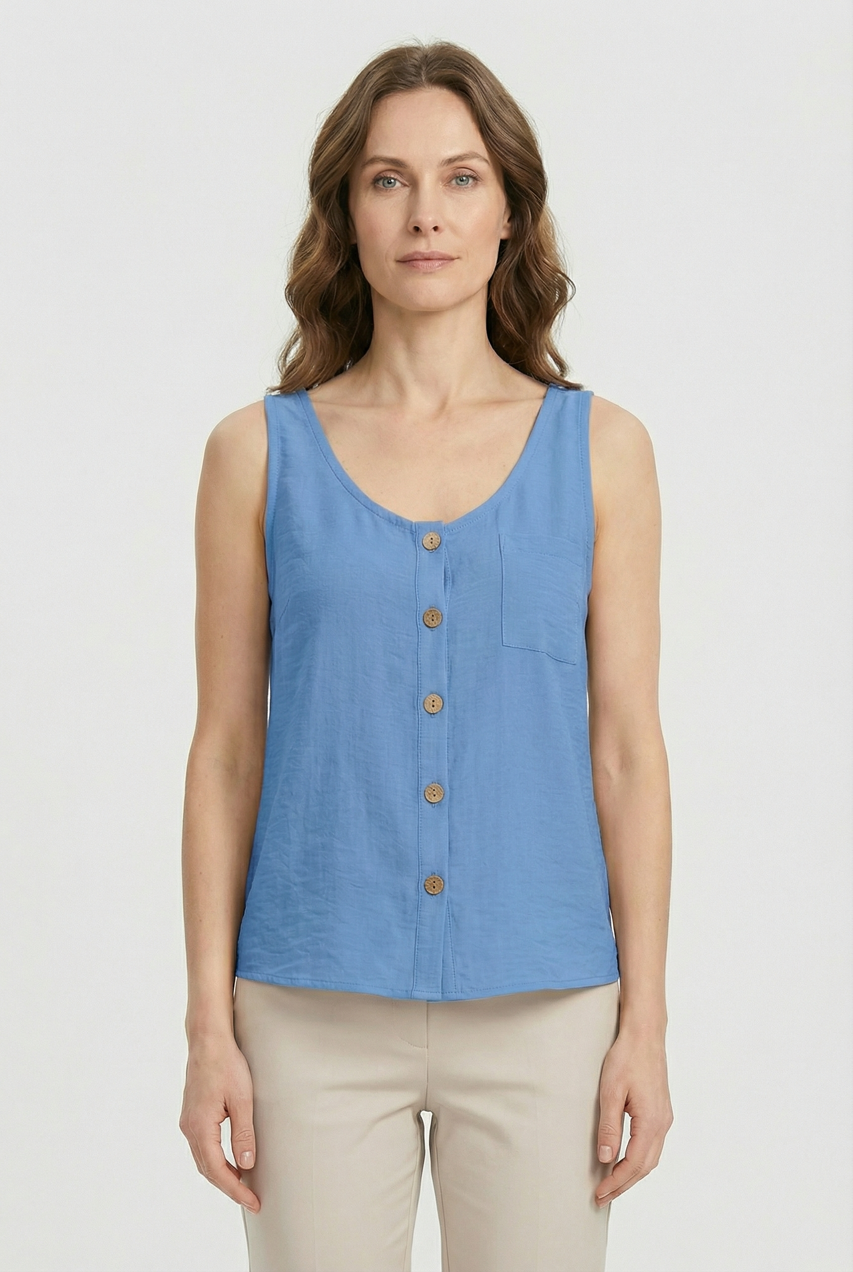 Women's  Soft Breathable Fabric Tank Top - Casual Loose Fit