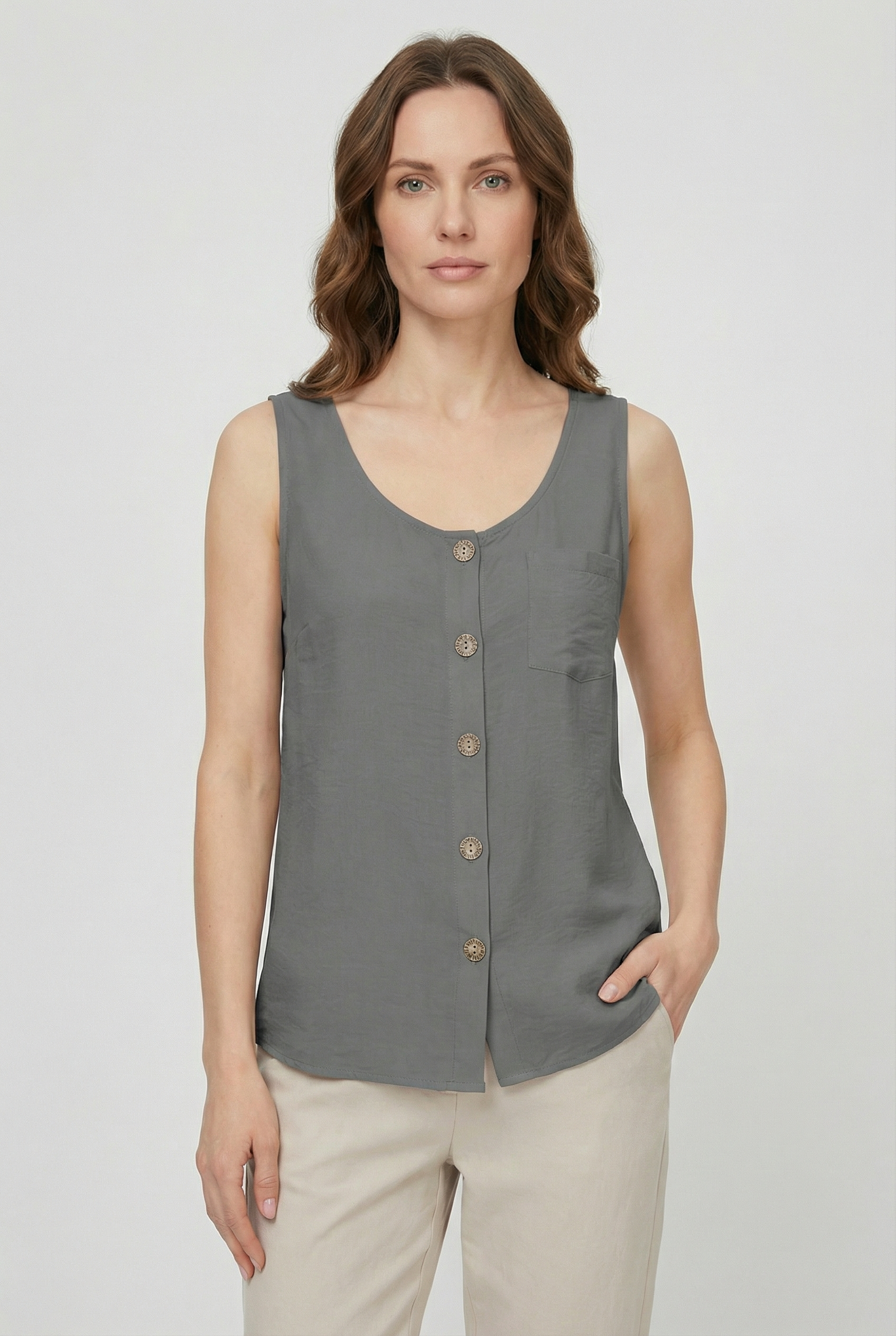 Women's  Soft Breathable Fabric Tank Top - Casual Loose Fit