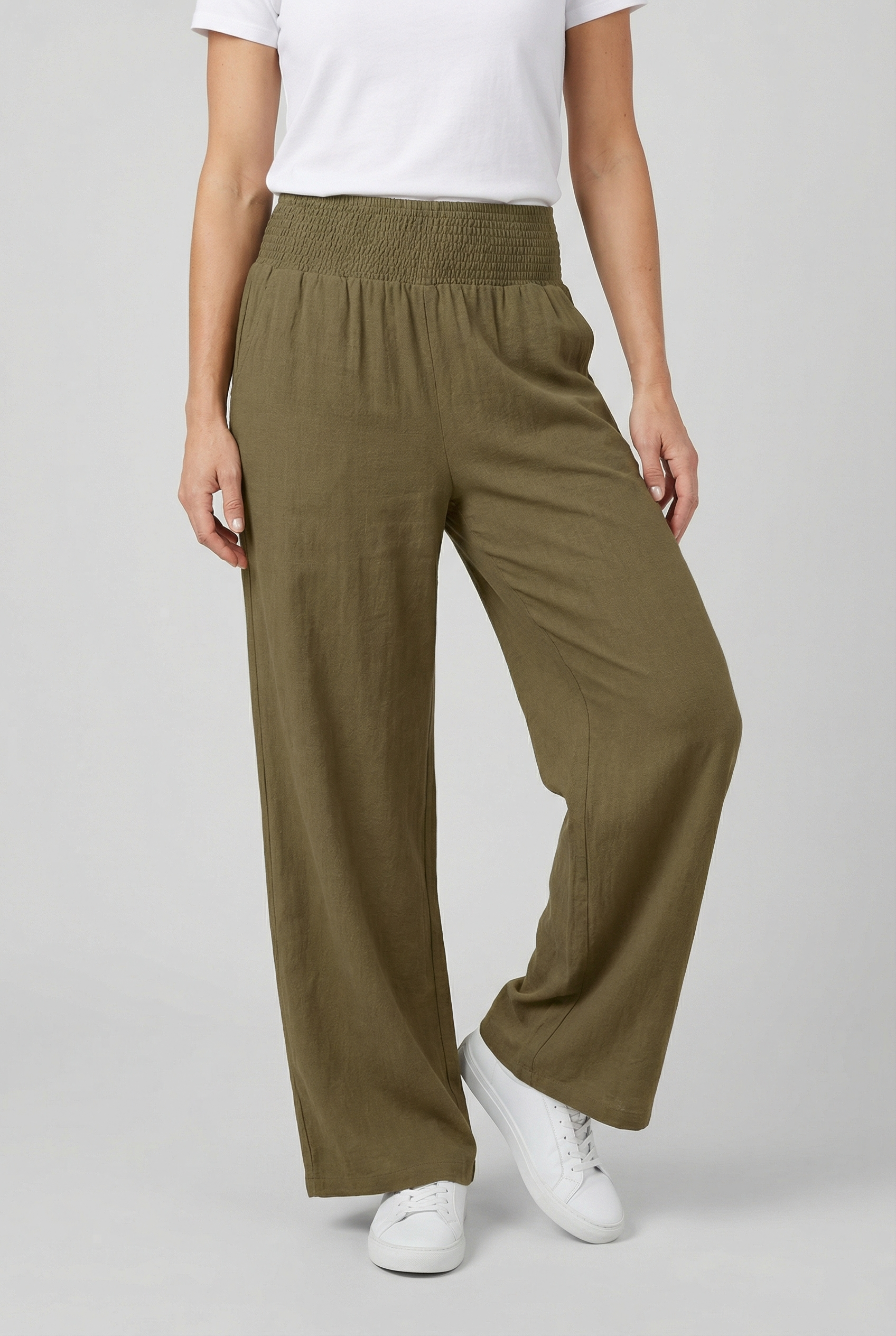 Women's High Waist Wide Leg Pants - Comfortable Fit