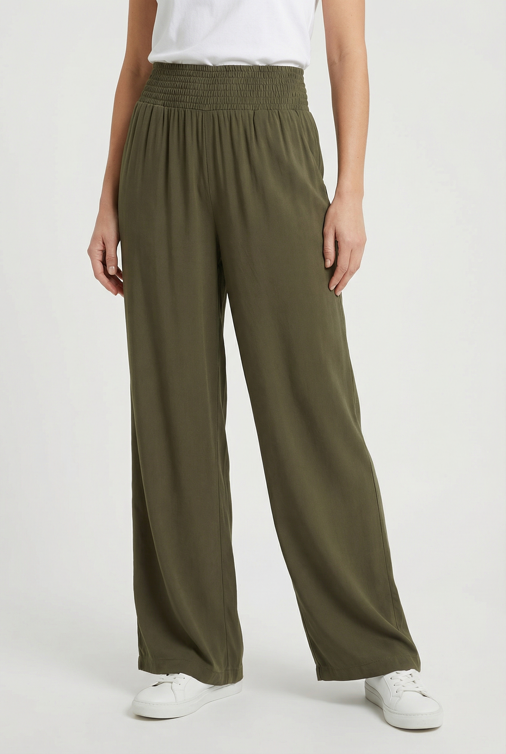 Women's High Waist Wide Leg Pants - Comfortable Fit
