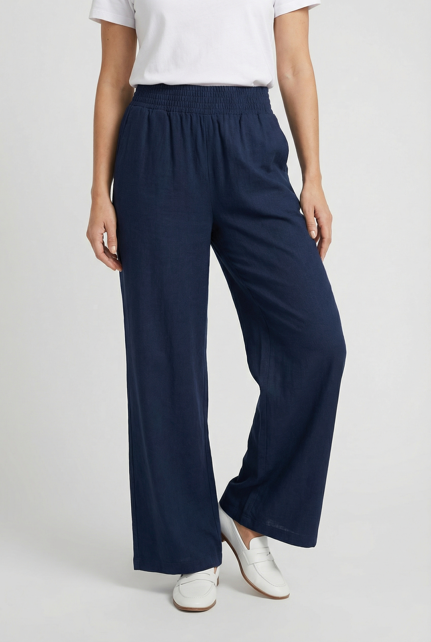 Women's High Waist Wide Leg Pants - Comfortable Fit