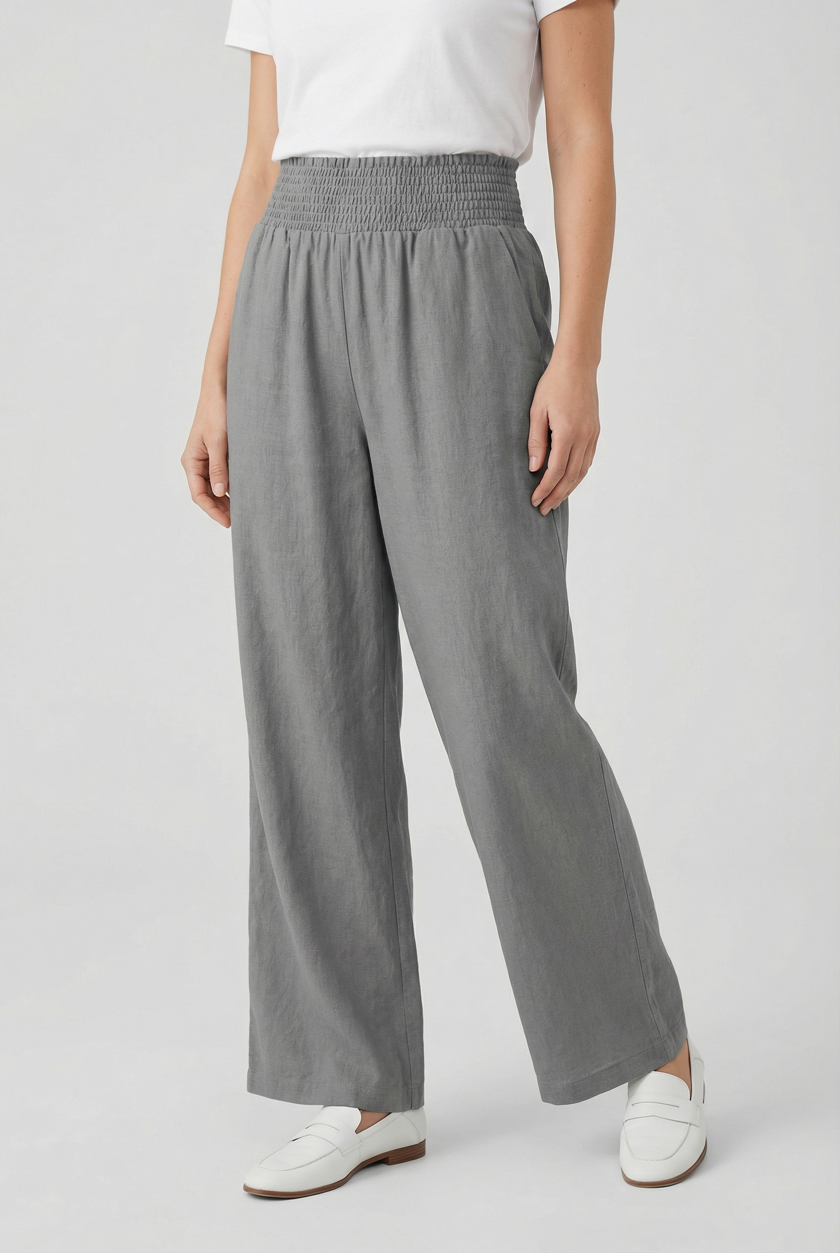Women's High Waist Wide Leg Pants - Comfortable Fit