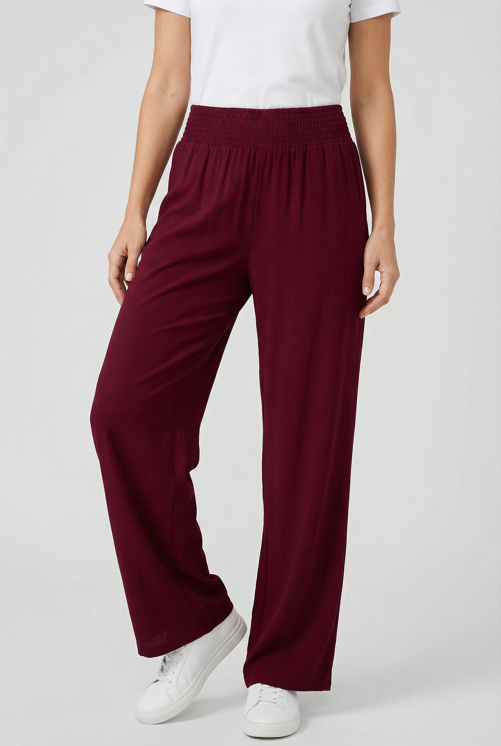 Women's High Waist Wide Leg Pants - Comfortable Fit