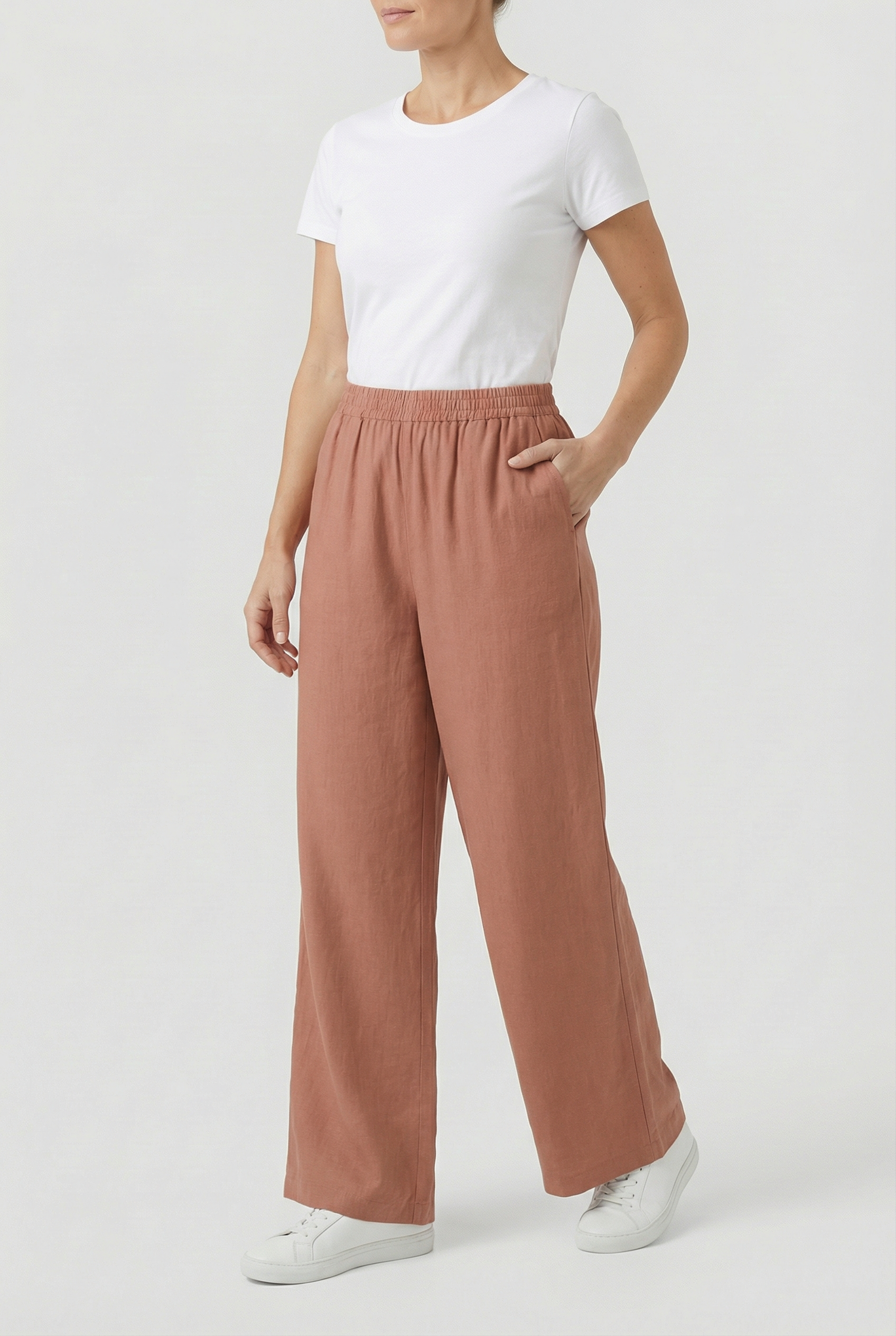 Women's High Waist Wide Leg Pants - Comfortable Fit