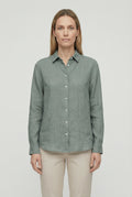 Women's Linen Long Sleeve Blouse - Casual Loose Fit