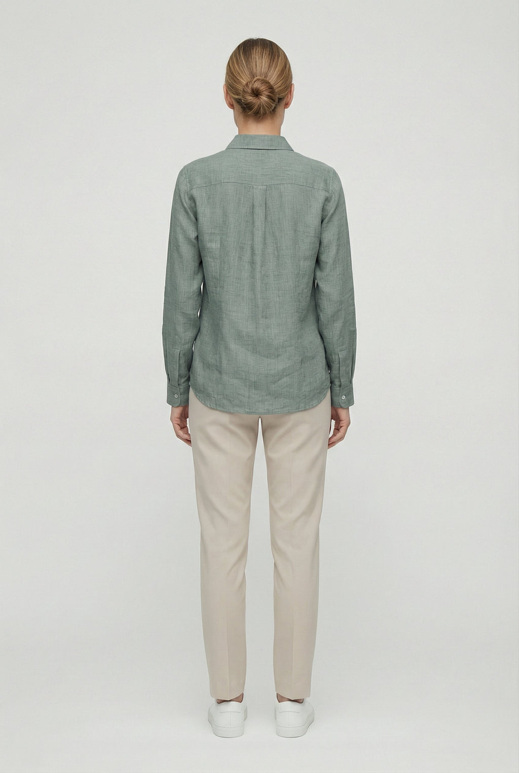 Women's Linen Long Sleeve Blouse - Casual Loose Fit