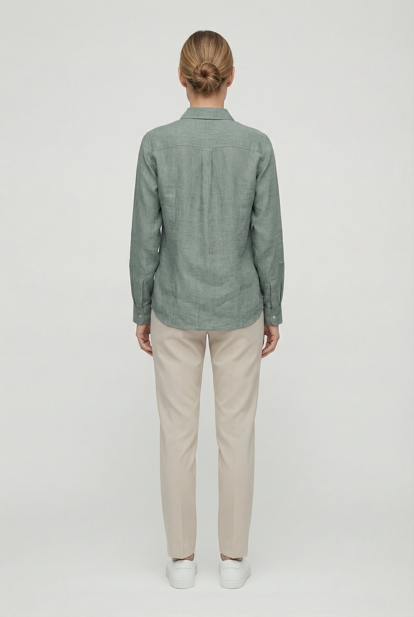 Women's Linen Long Sleeve Blouse - Casual Loose Fit