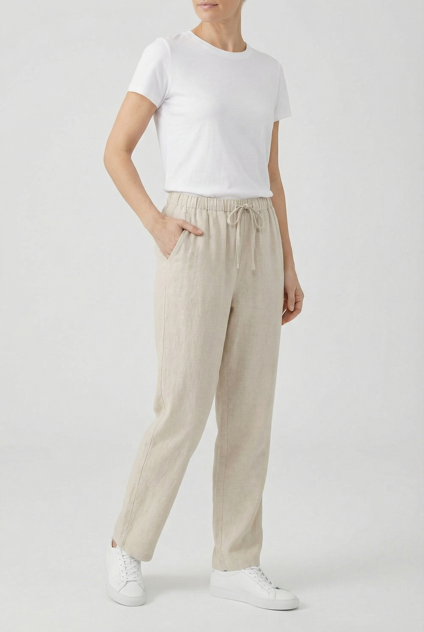 Women's Casual Lace-Up Linen Pants - Summer Style