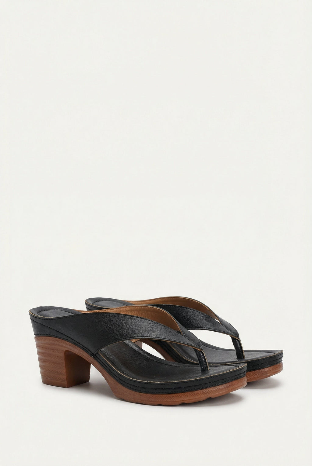 Women's Vegan Leather Sandals with Heel