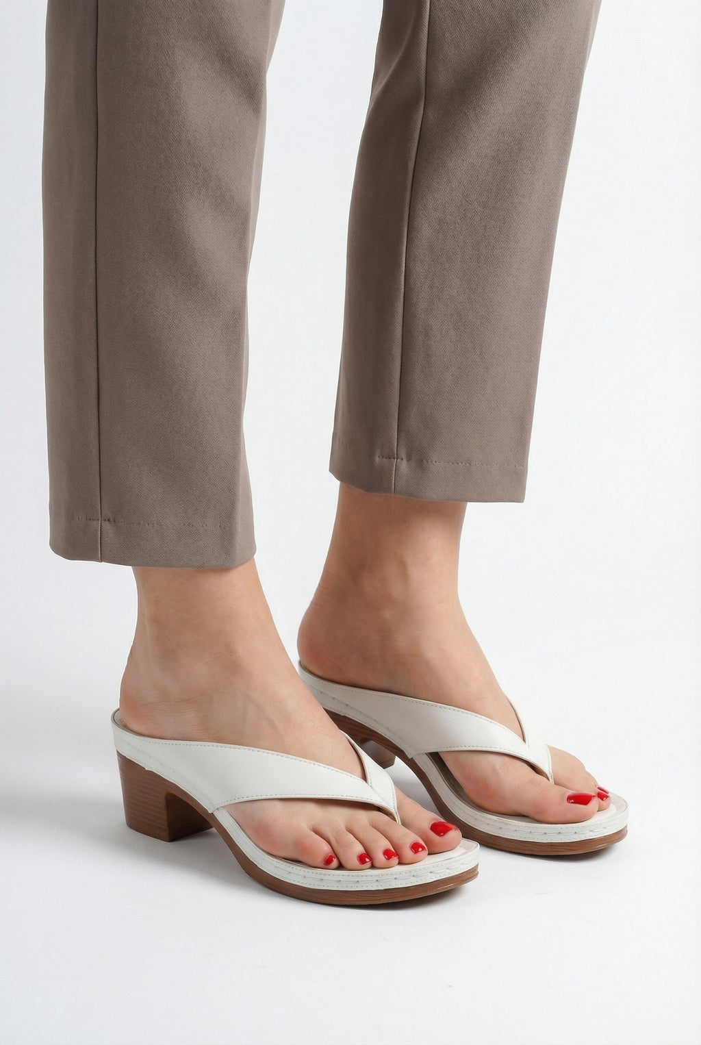 Women's Vegan Leather Sandals with Heel