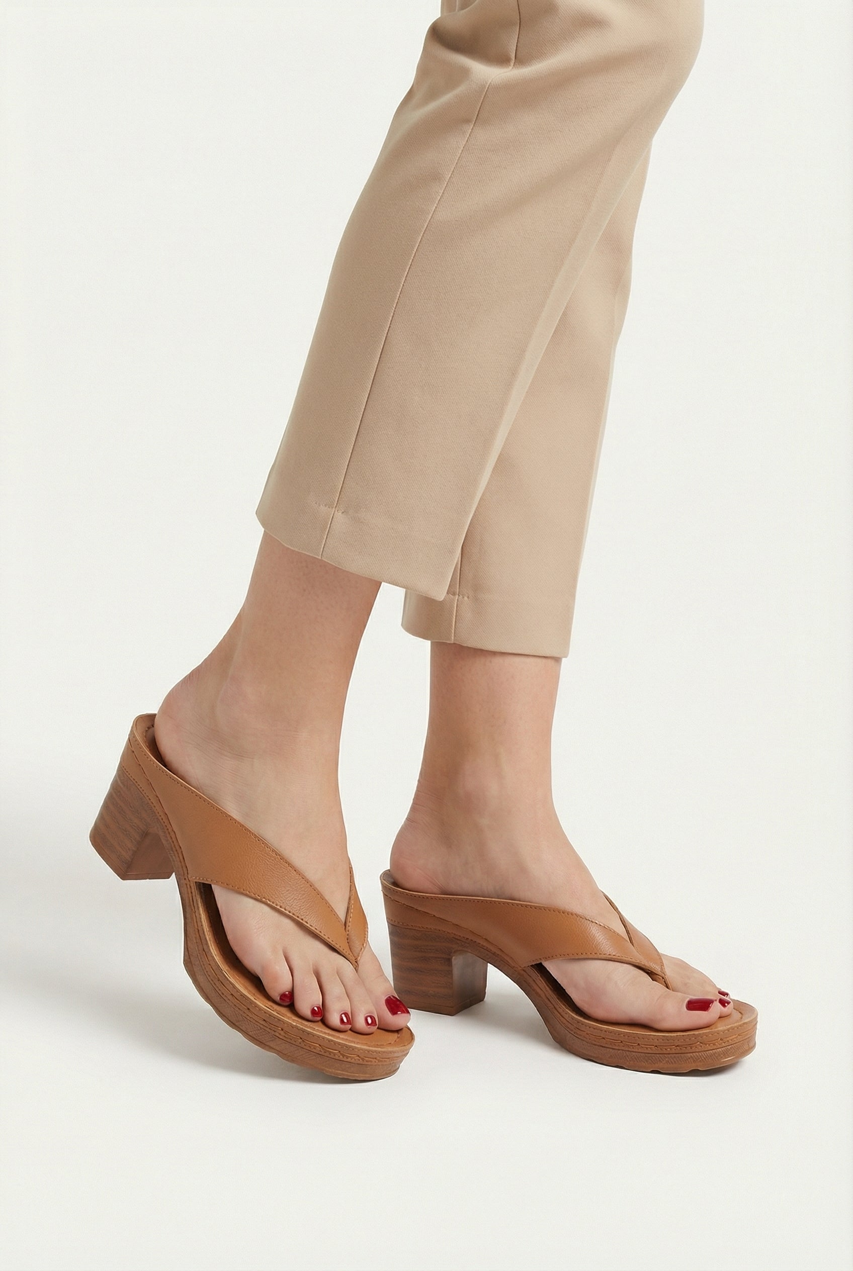 Women's Vegan Leather Sandals with Heel