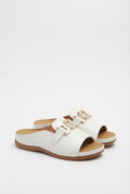 Women's Open-Toe Sandals with Gold Buckle