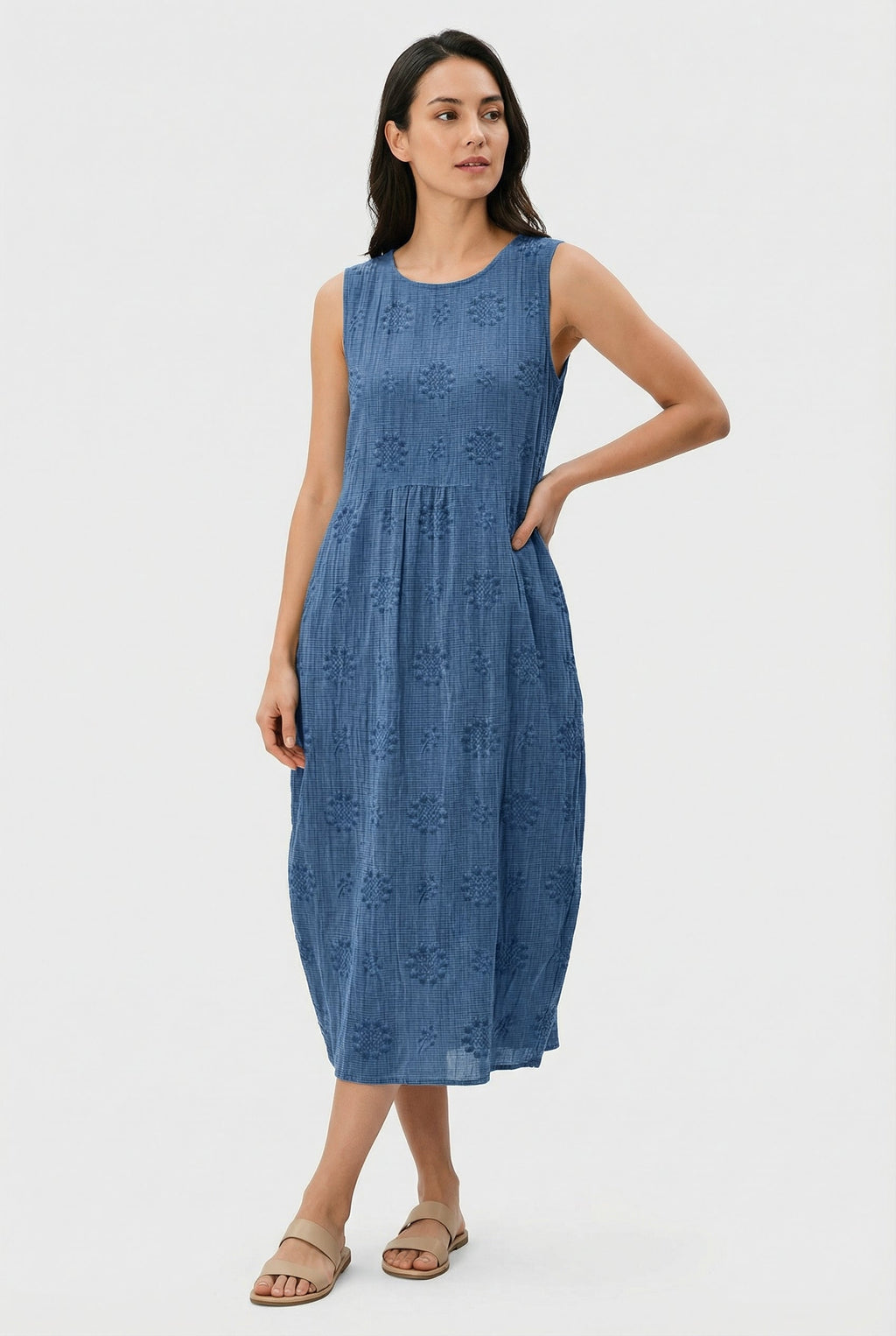 Women's Lightweight Midi Dress with Pockets