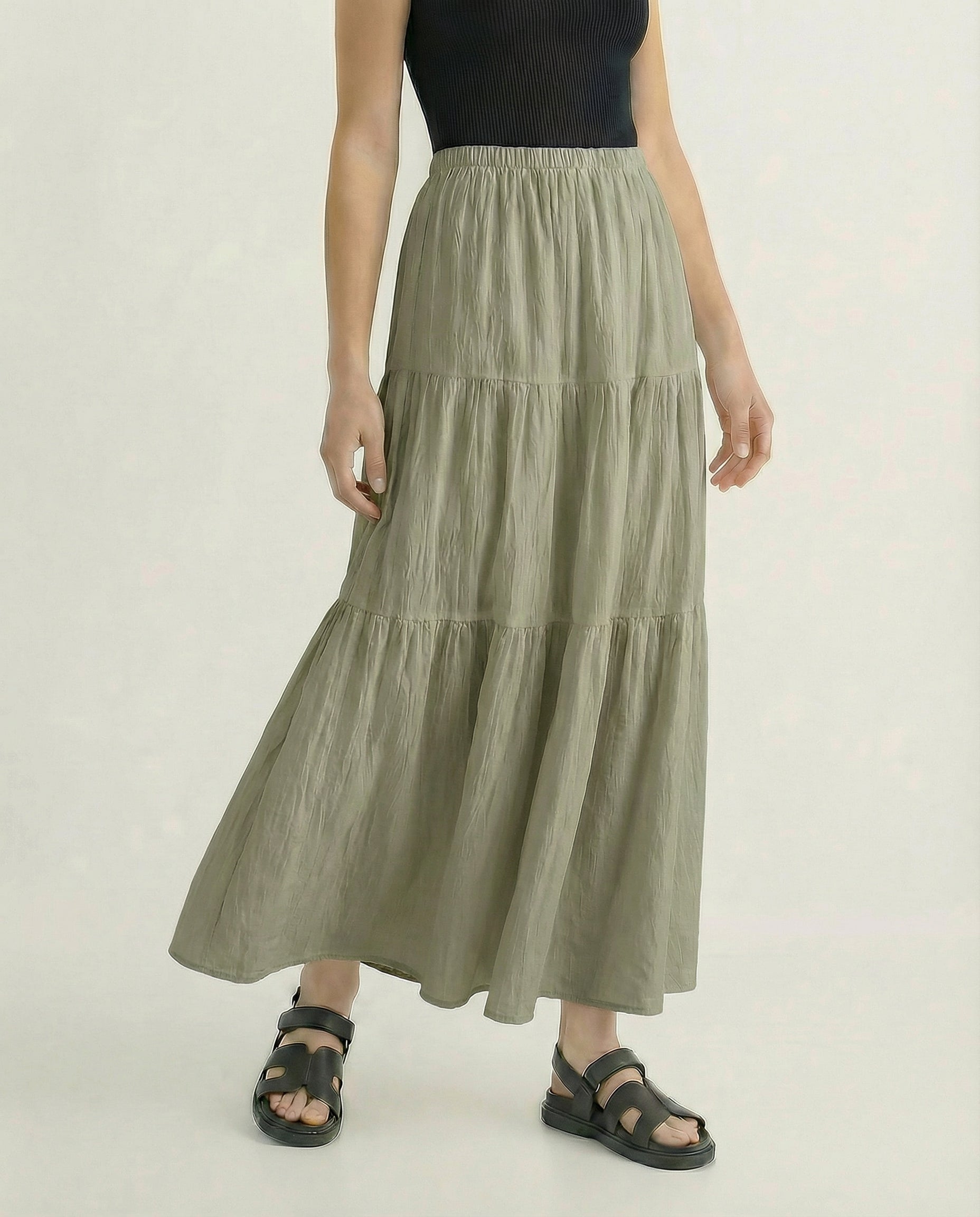 Noemi Cotton A-Line Maxi Skirt