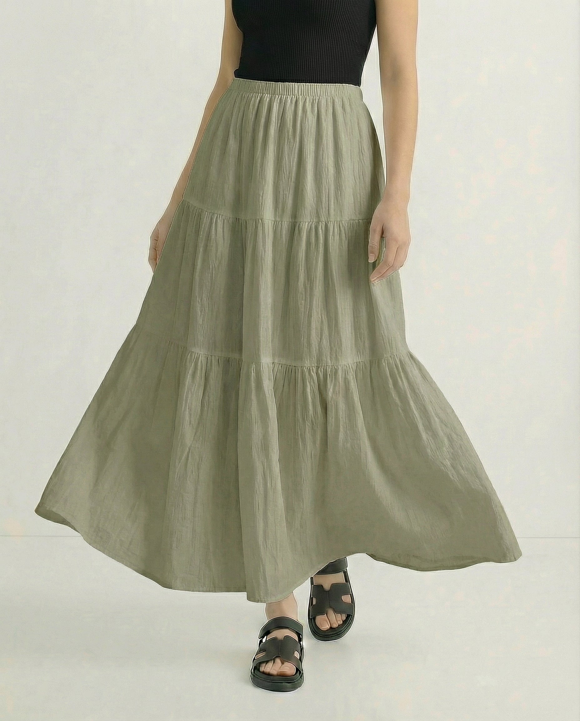 Noemi Cotton A-Line Maxi Skirt