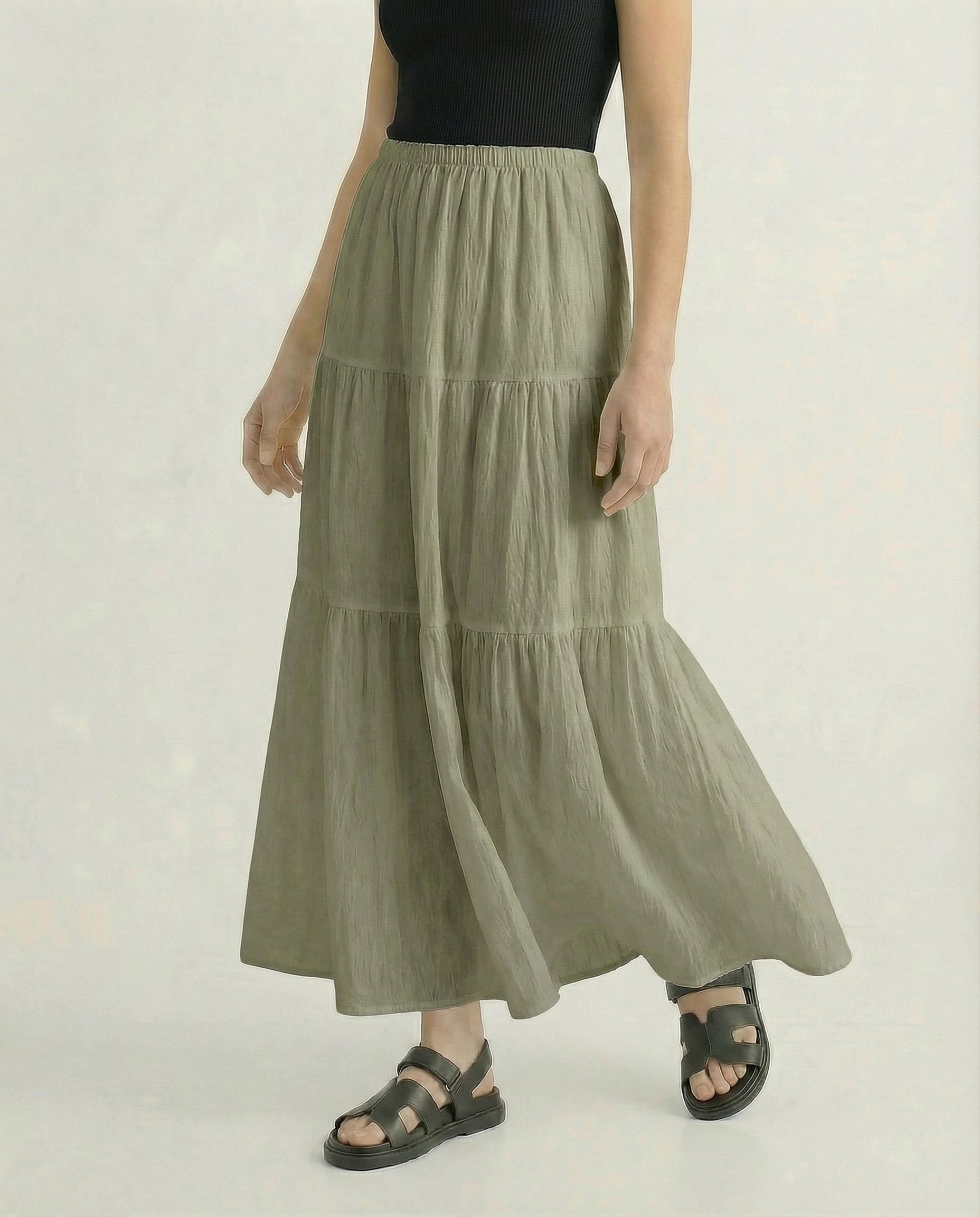 Noemi Cotton A-Line Maxi Skirt