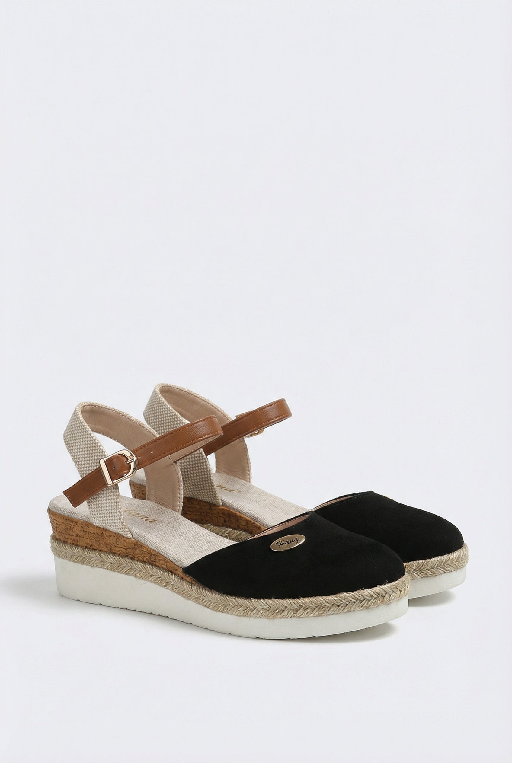 Women's Suede Sandals with Adjustable Strap