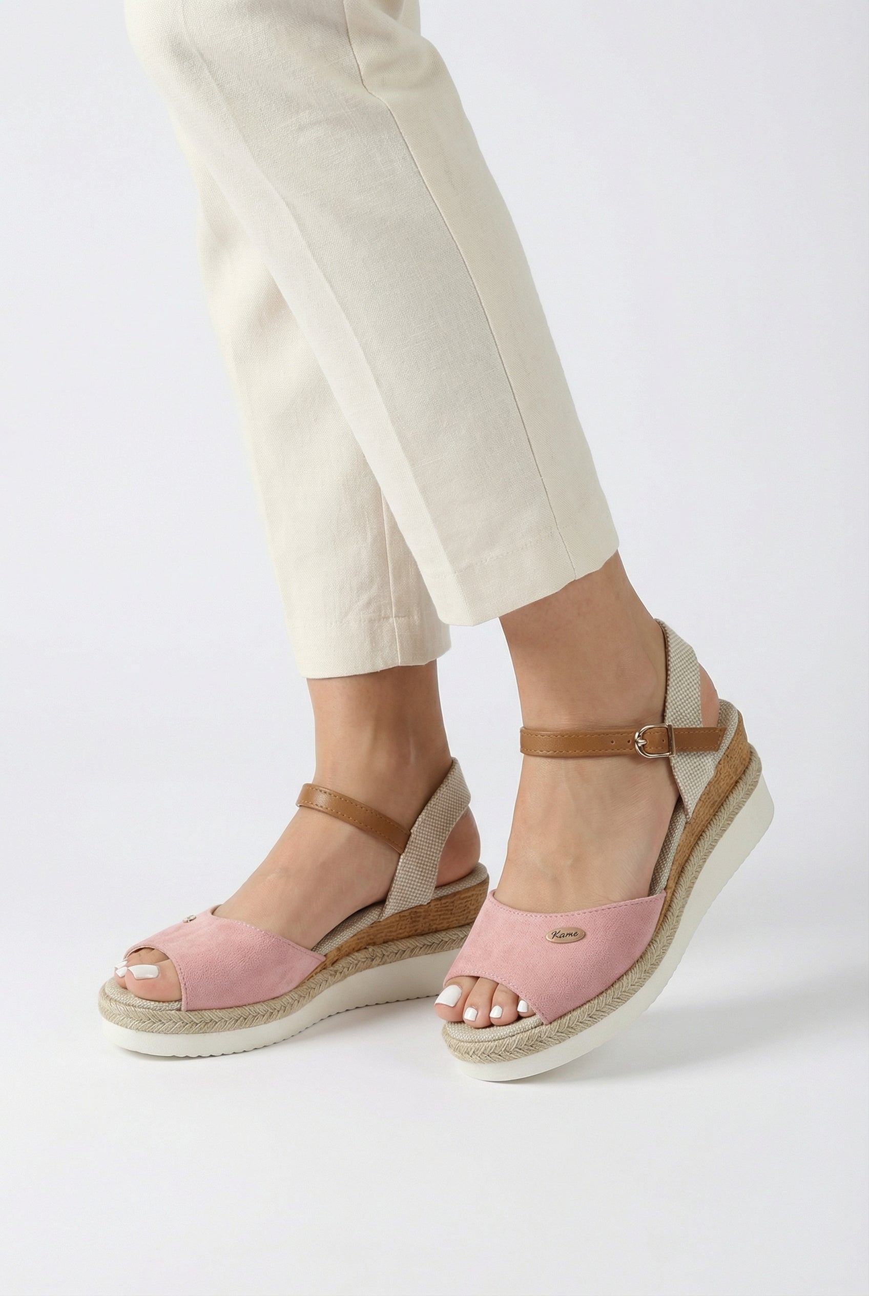 Women's Suede Sandals with Adjustable Strap