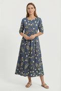 Lightweight Floral Midi Dress Summer