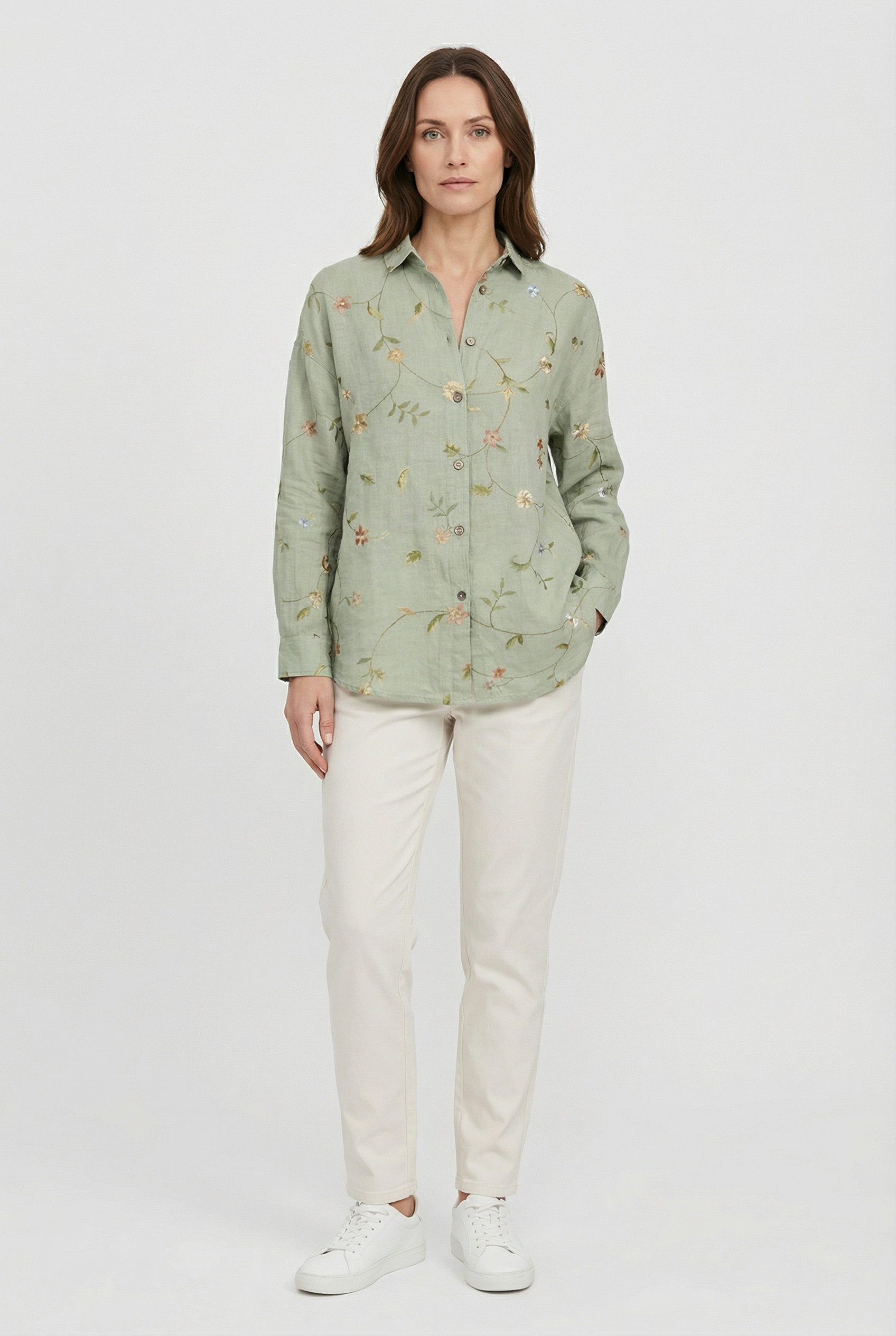 Women's Lightweight Fabric Floral Shirt - Relaxed Fit for Everyday Wear