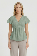 Women's Cotton Blend Lace Casual Blouse