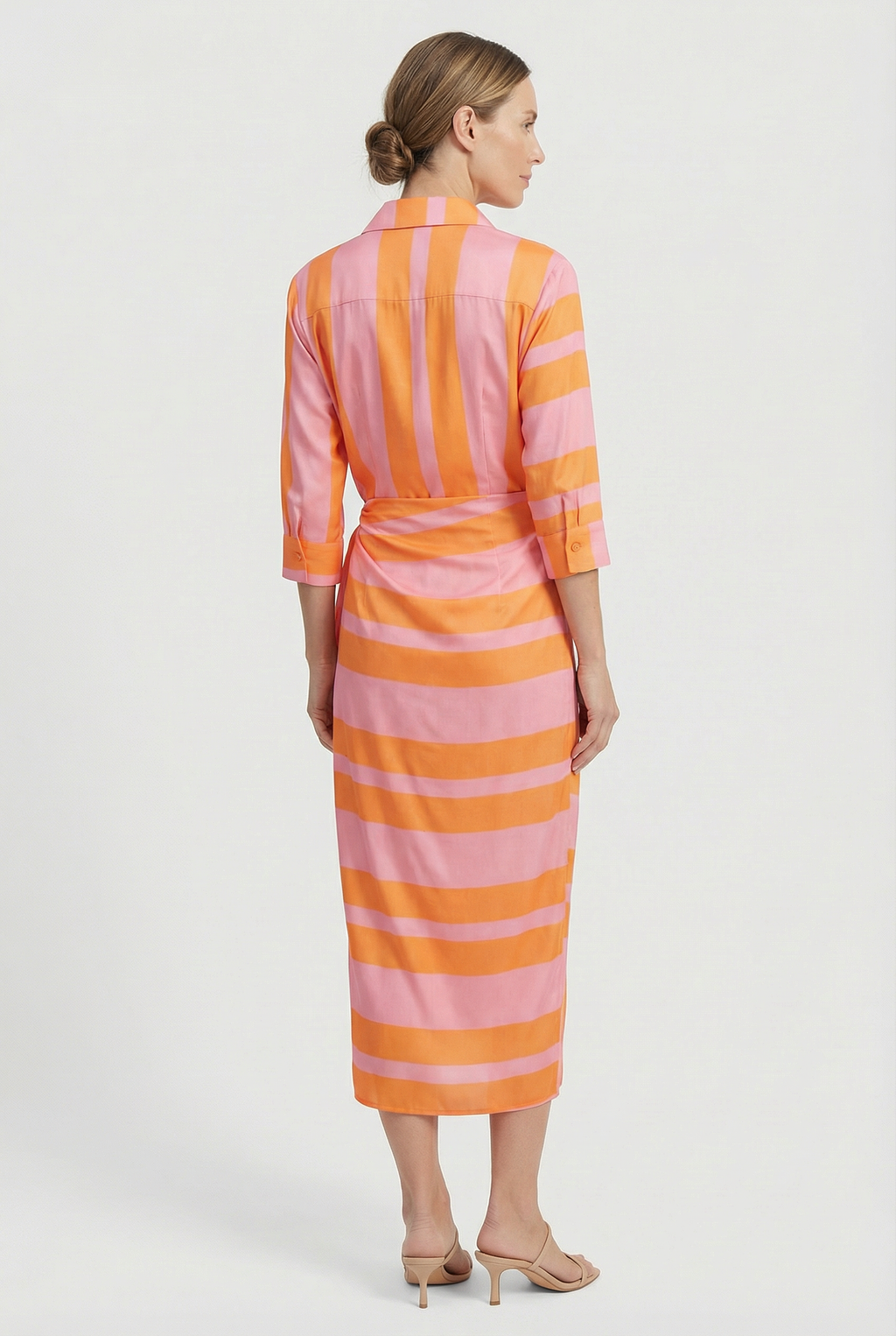 Midi Dress with Adjustable Waist Tie Summer