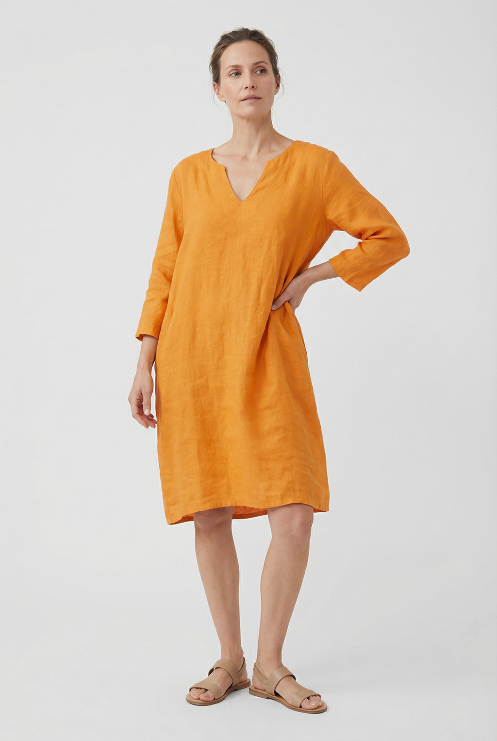 Linen Summer Mini Dress Casual Sundress