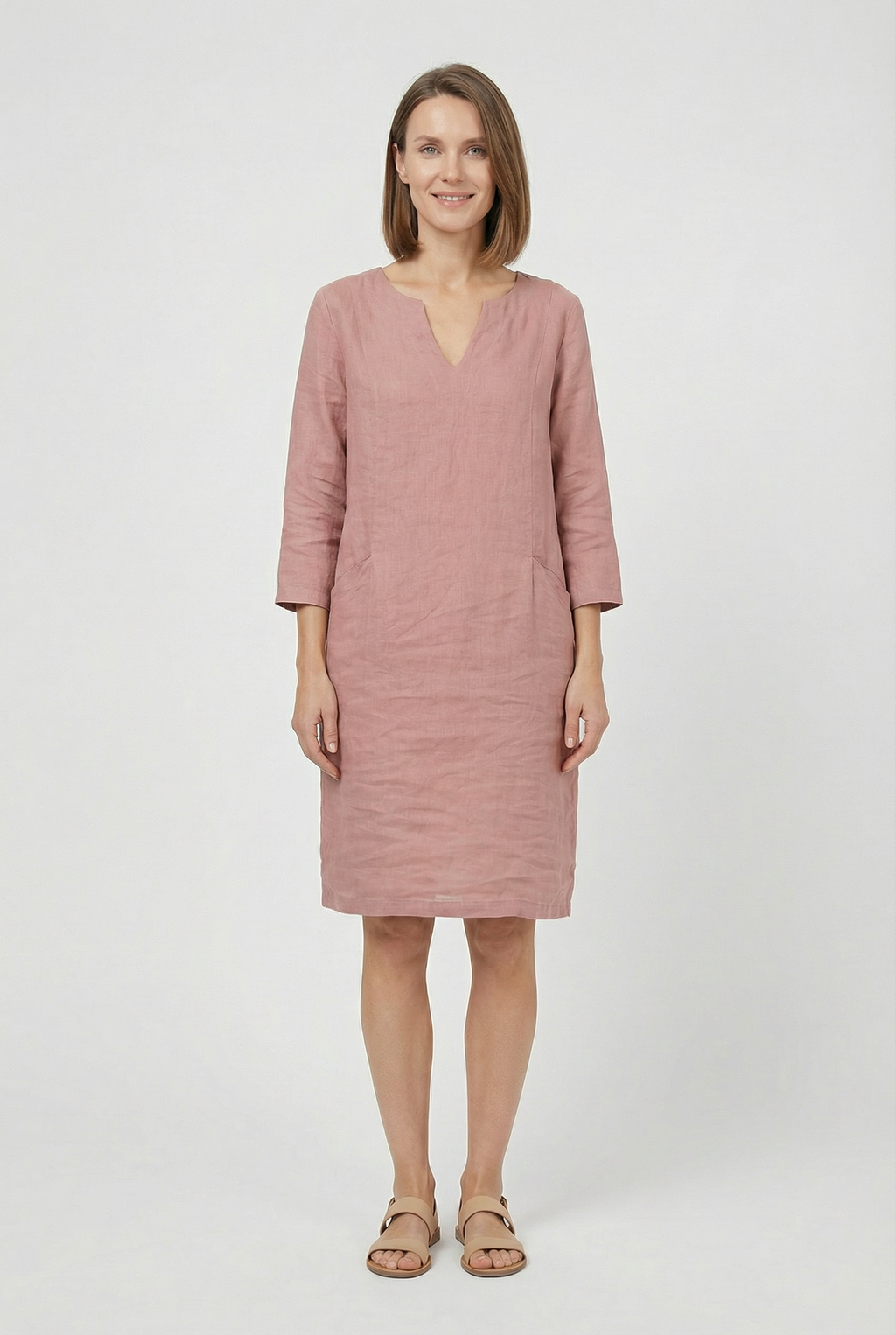 Linen Summer Mini Dress Casual Sundress