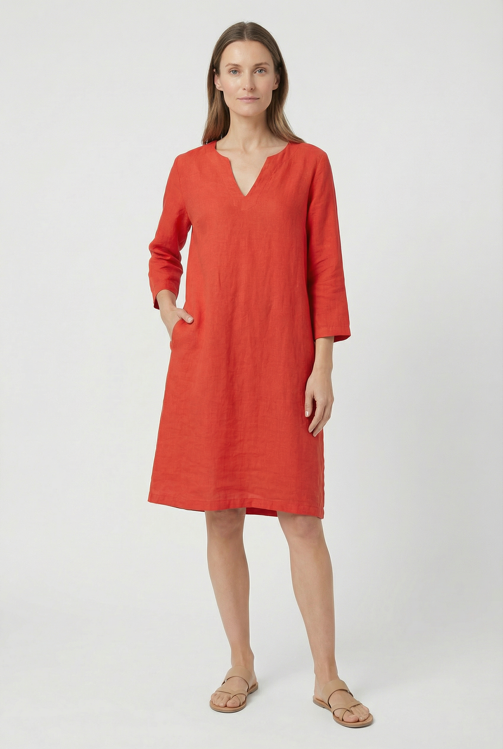 Linen Summer Mini Dress Casual Sundress