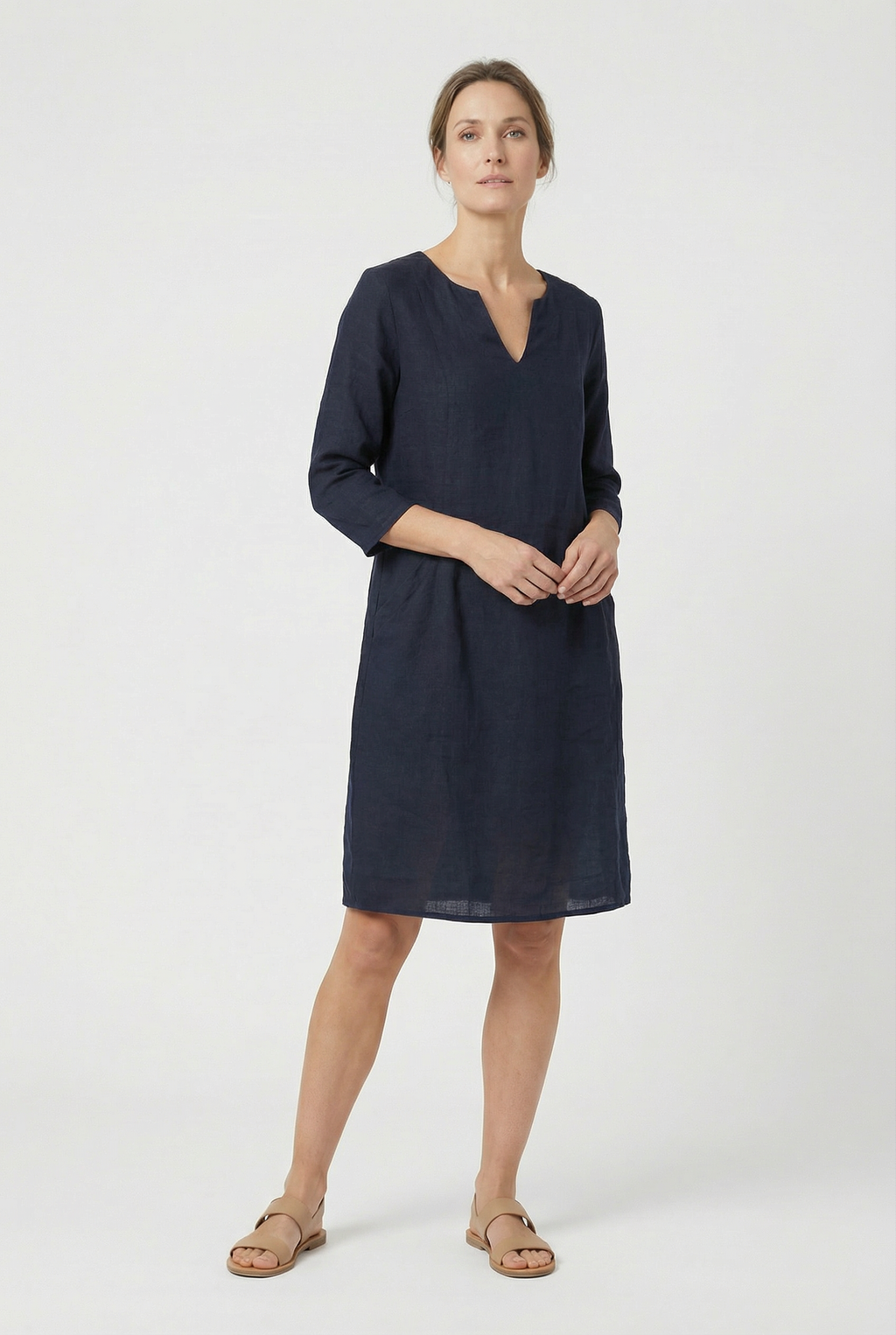 Linen Summer Mini Dress Casual Sundress