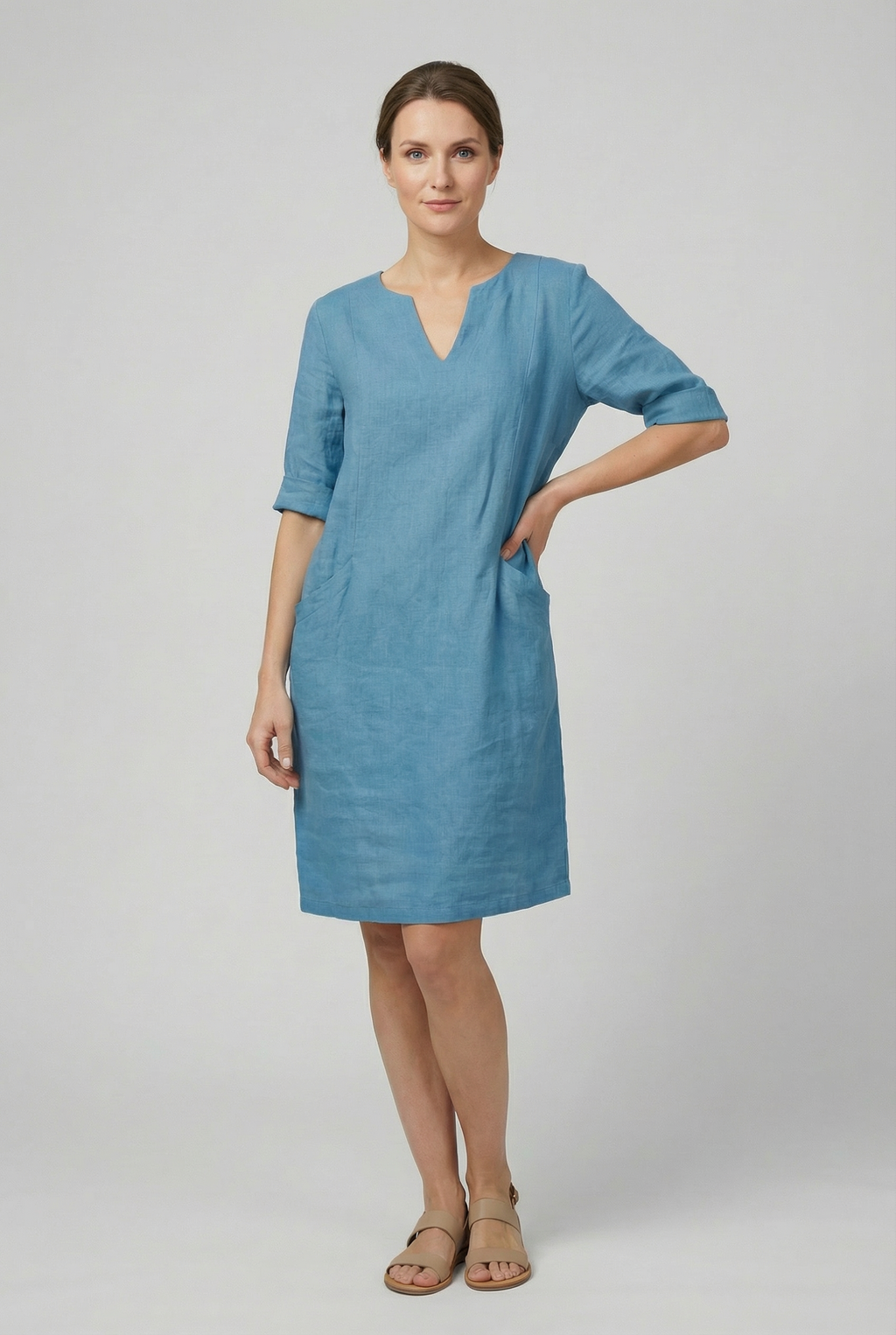 Linen Summer Mini Dress Casual Sundress