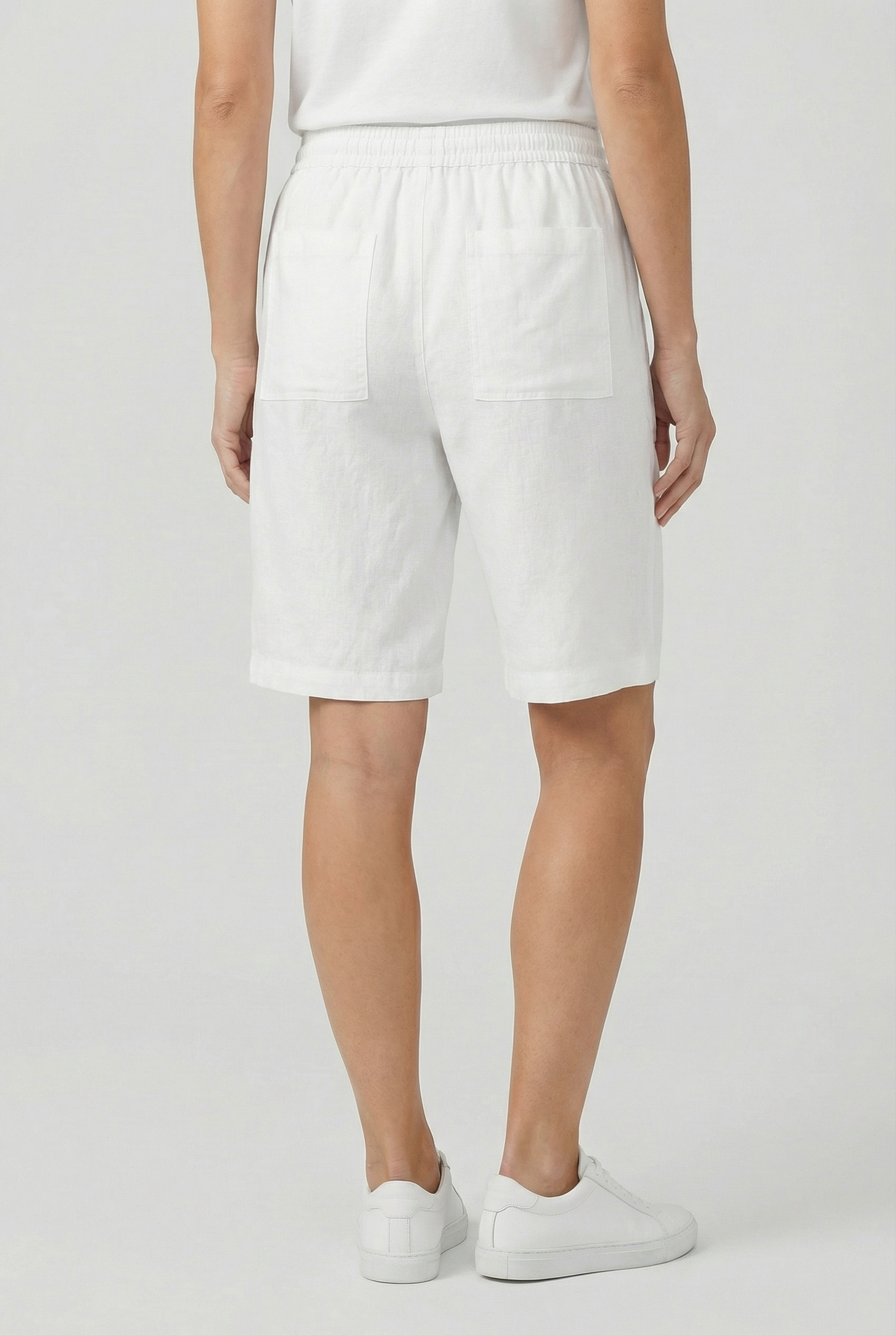 Women's Cotton Bermuda Shorts - Relaxed Fit with Pockets