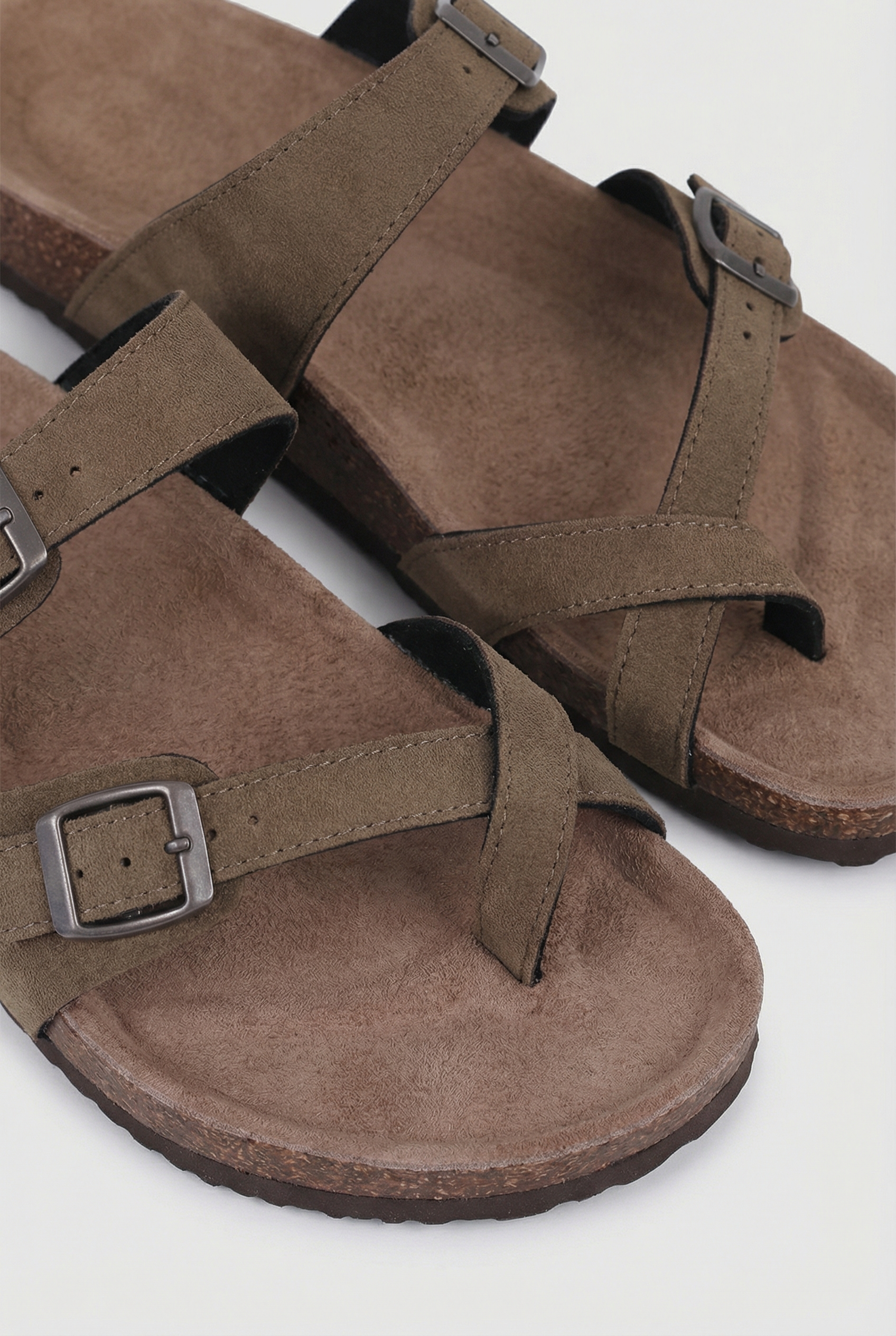 Women's Suede Slippers with Cork Insole and Arch Support