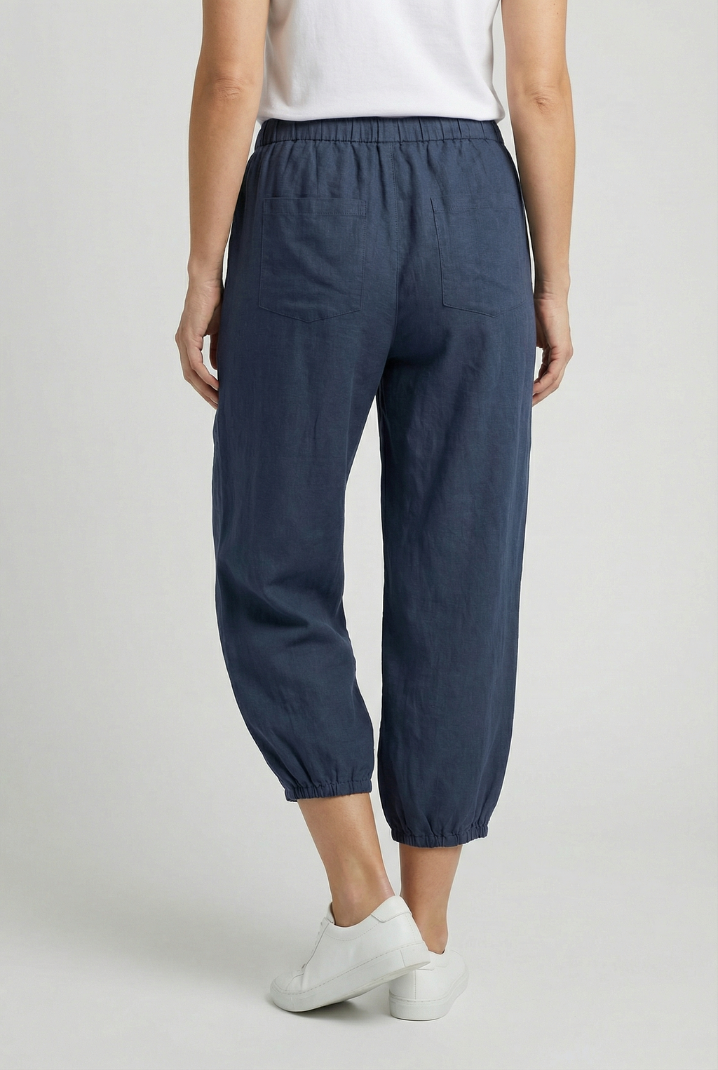 Women High Waist Cotton Pants - Comfortable Fit