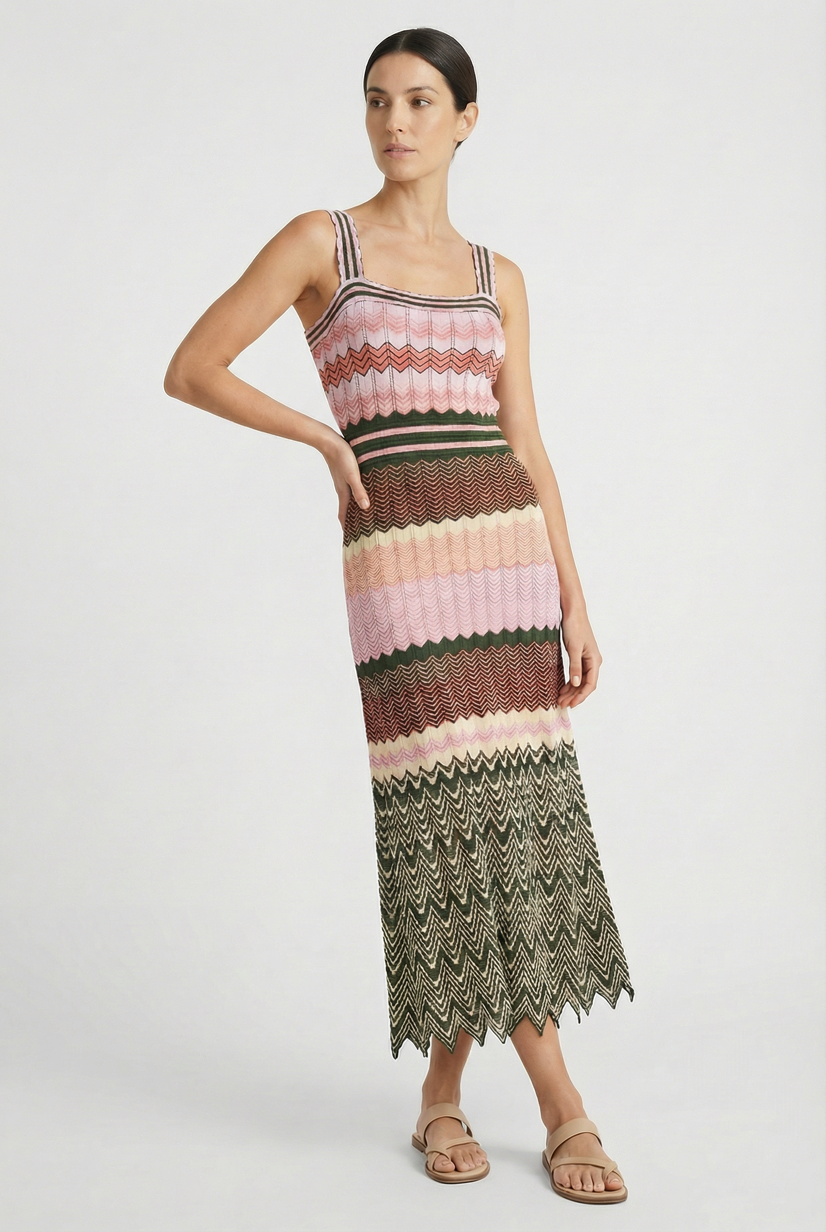 Women’s Knitted Fabric Sleeveless Maxi Dress