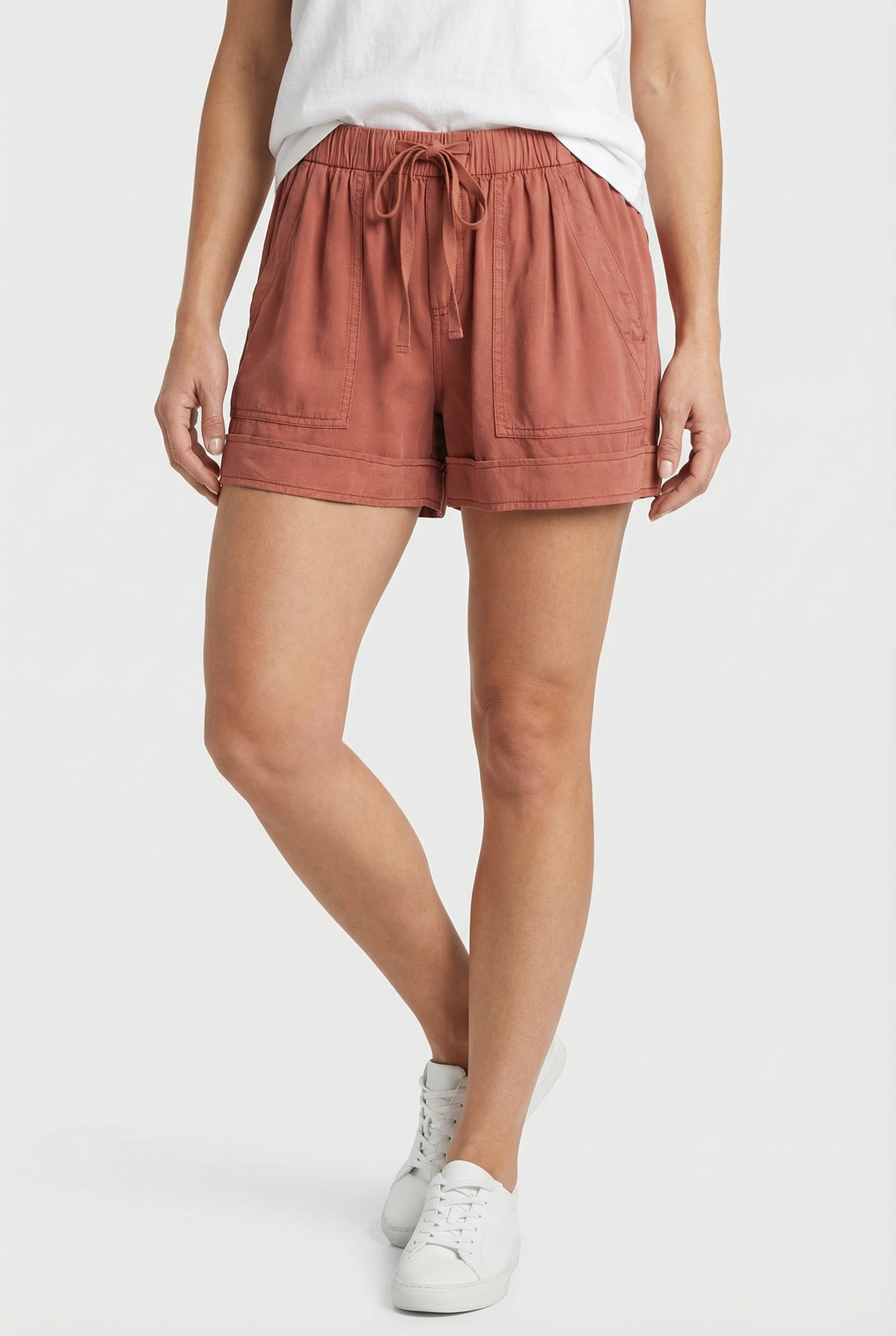 Women's Tie-Waist Shorts with Pockets for Casual Wear