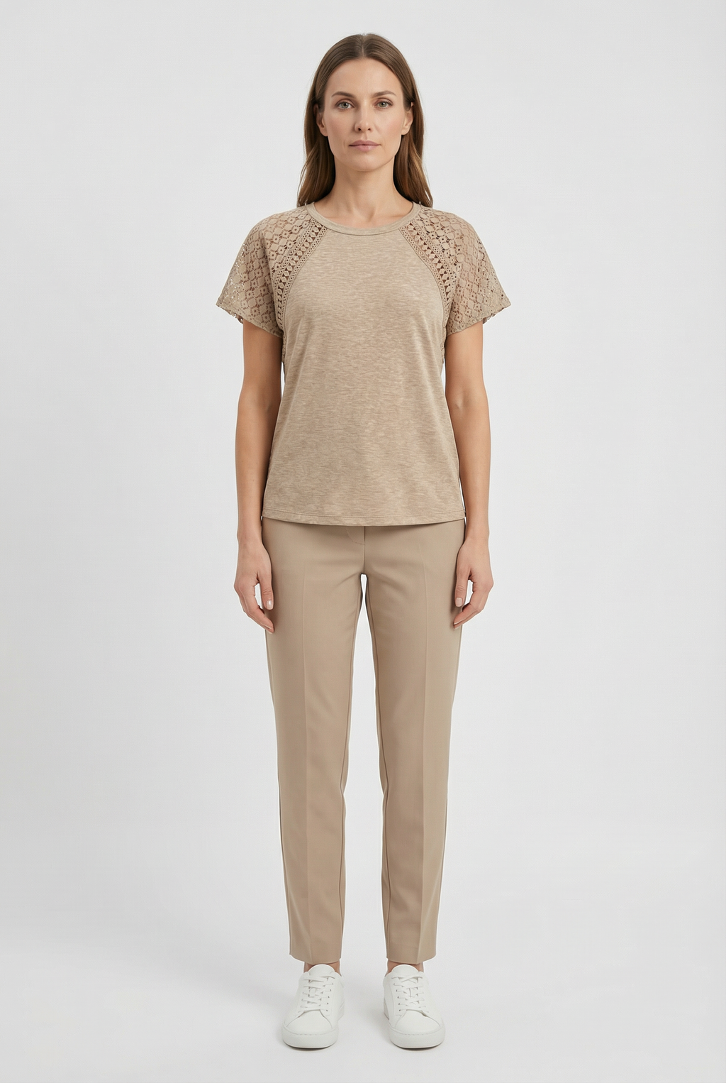 Women's T-Shirt with Lace Detail for Casual Everyday Wear