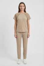 Women's T-Shirt with Lace Detail for Casual Everyday Wear