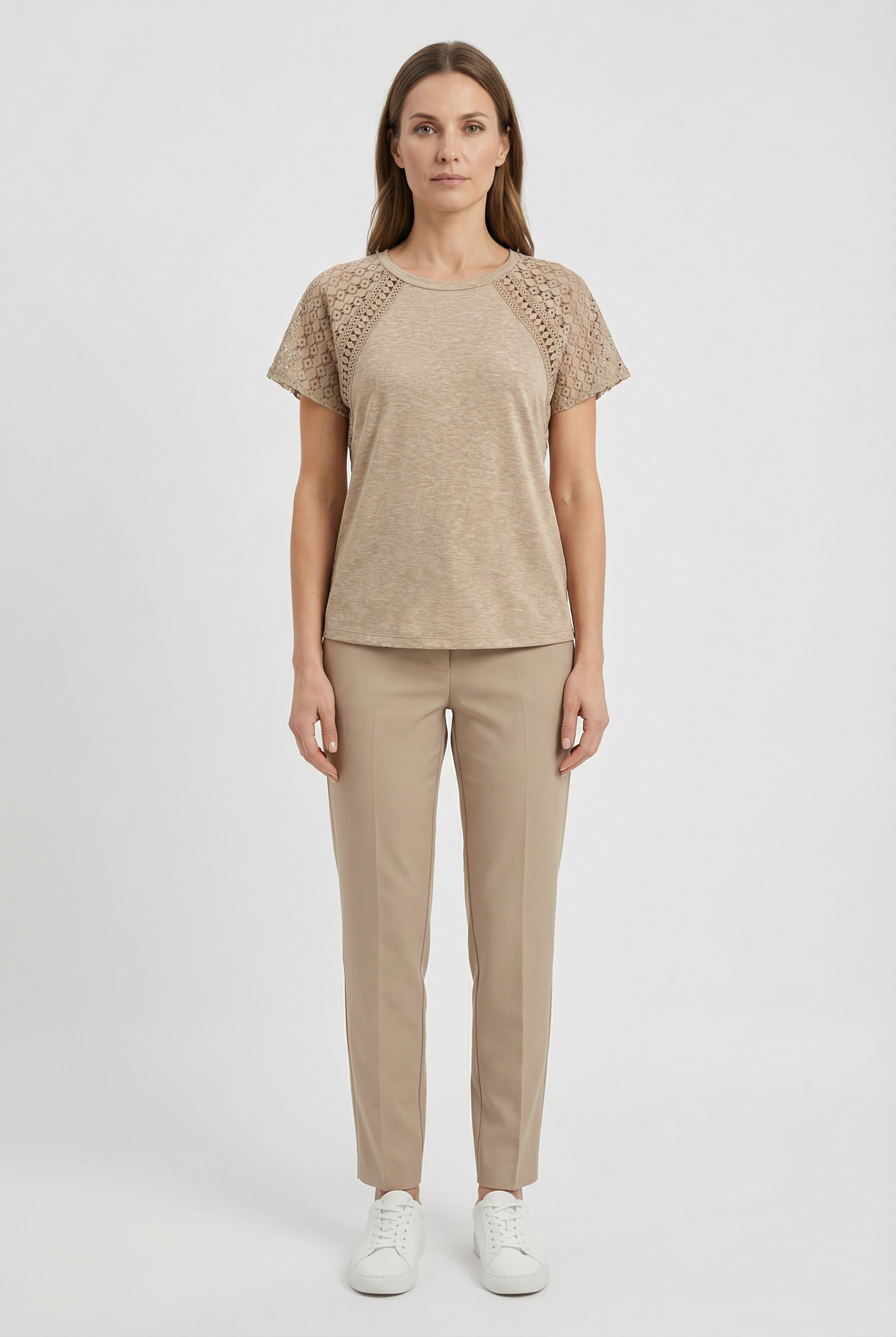 Women's T-Shirt with Lace Detail for Casual Everyday Wear