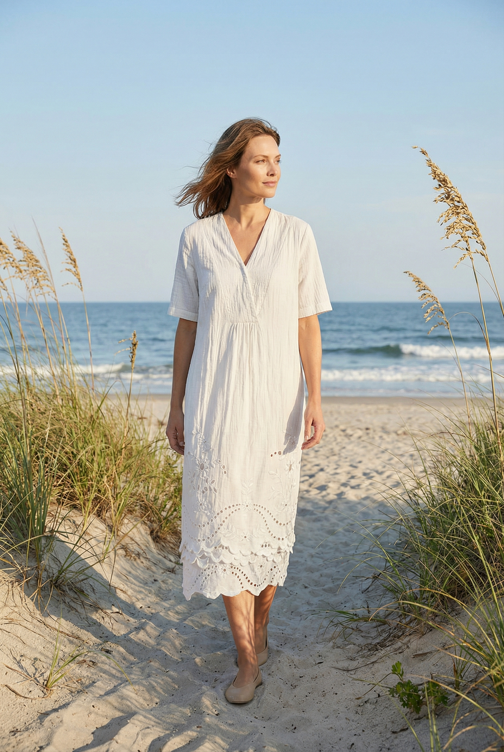 Casual Floral Midi Dress Summer
