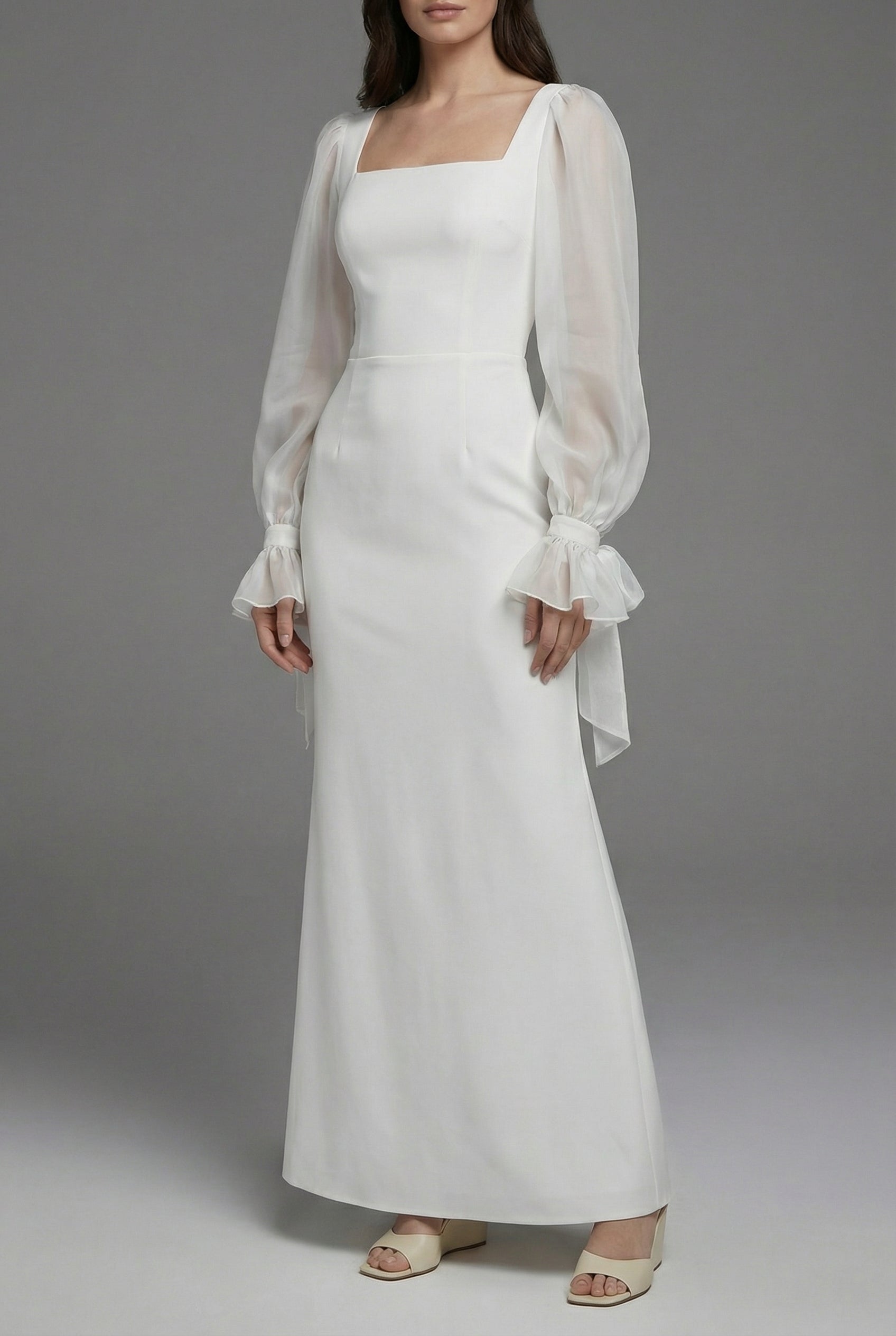 Women’s White Wedding Guest Evening Maxi Dress