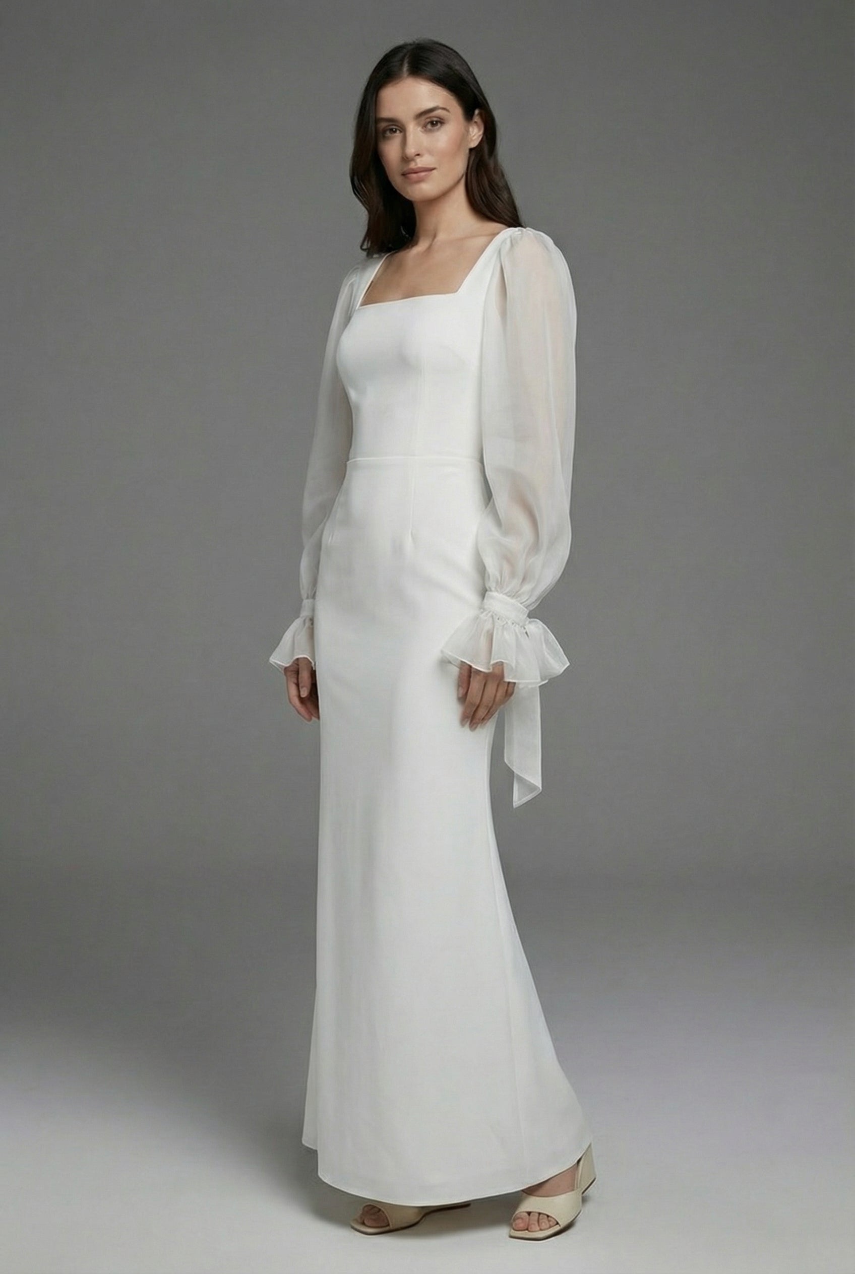Women’s White Wedding Guest Evening Maxi Dress