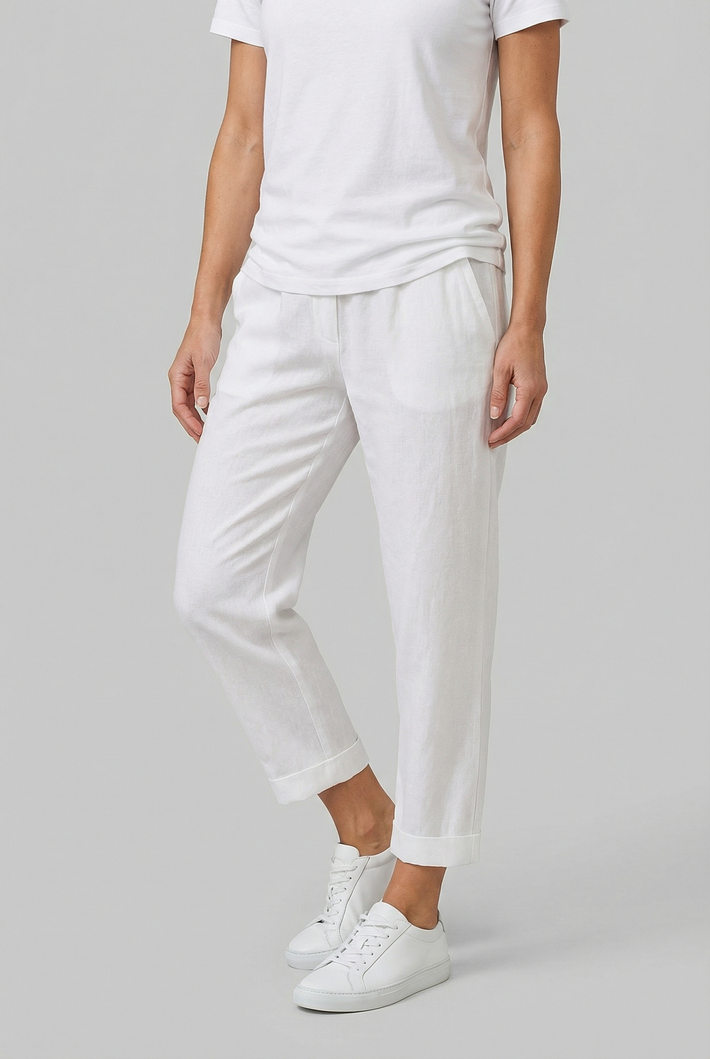 Women's Lightweight Fabric Straight-Leg Fit Linen Pants