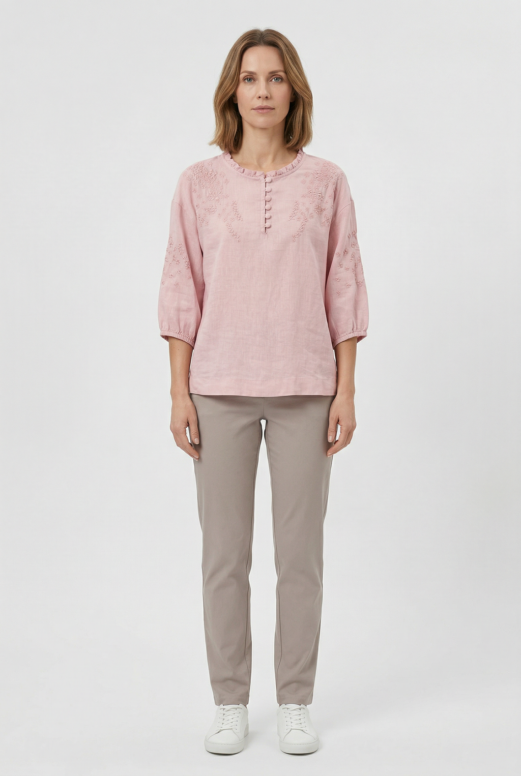 Women's Cotton Blouse Floral Relaxed Fit