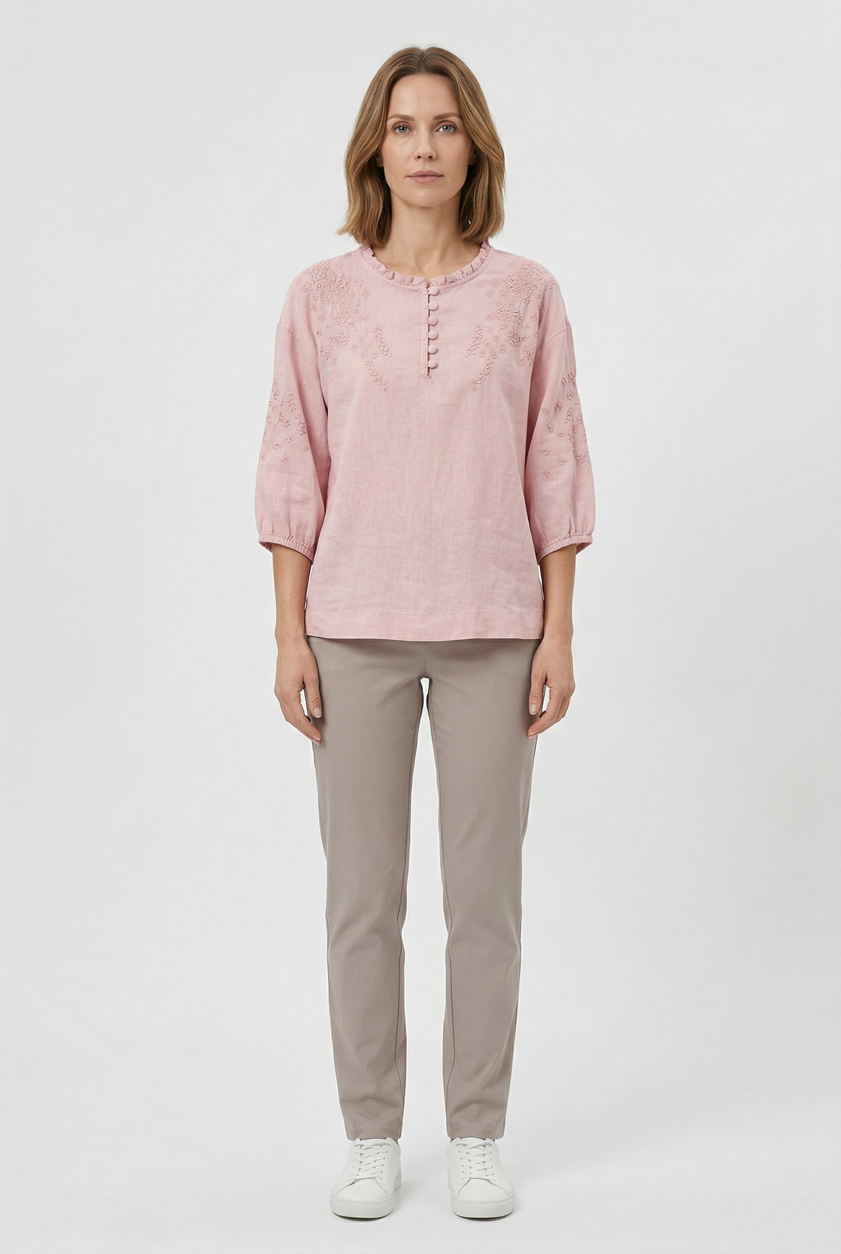 Women's Cotton Blouse Floral Relaxed Fit