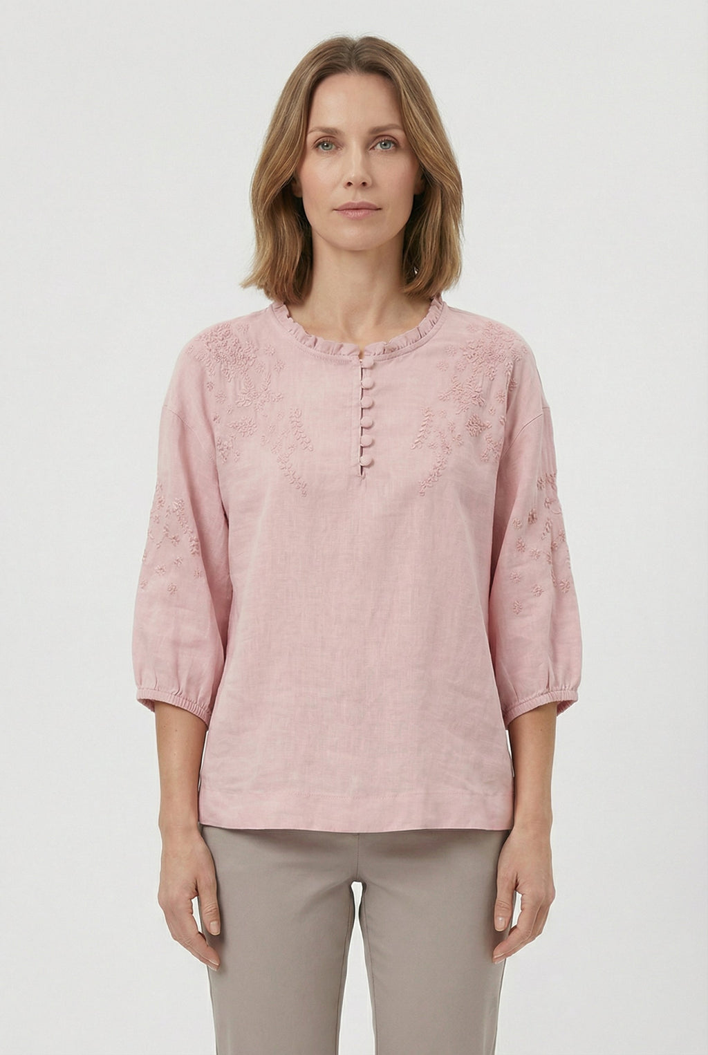Women's Cotton Blouse Floral Relaxed Fit