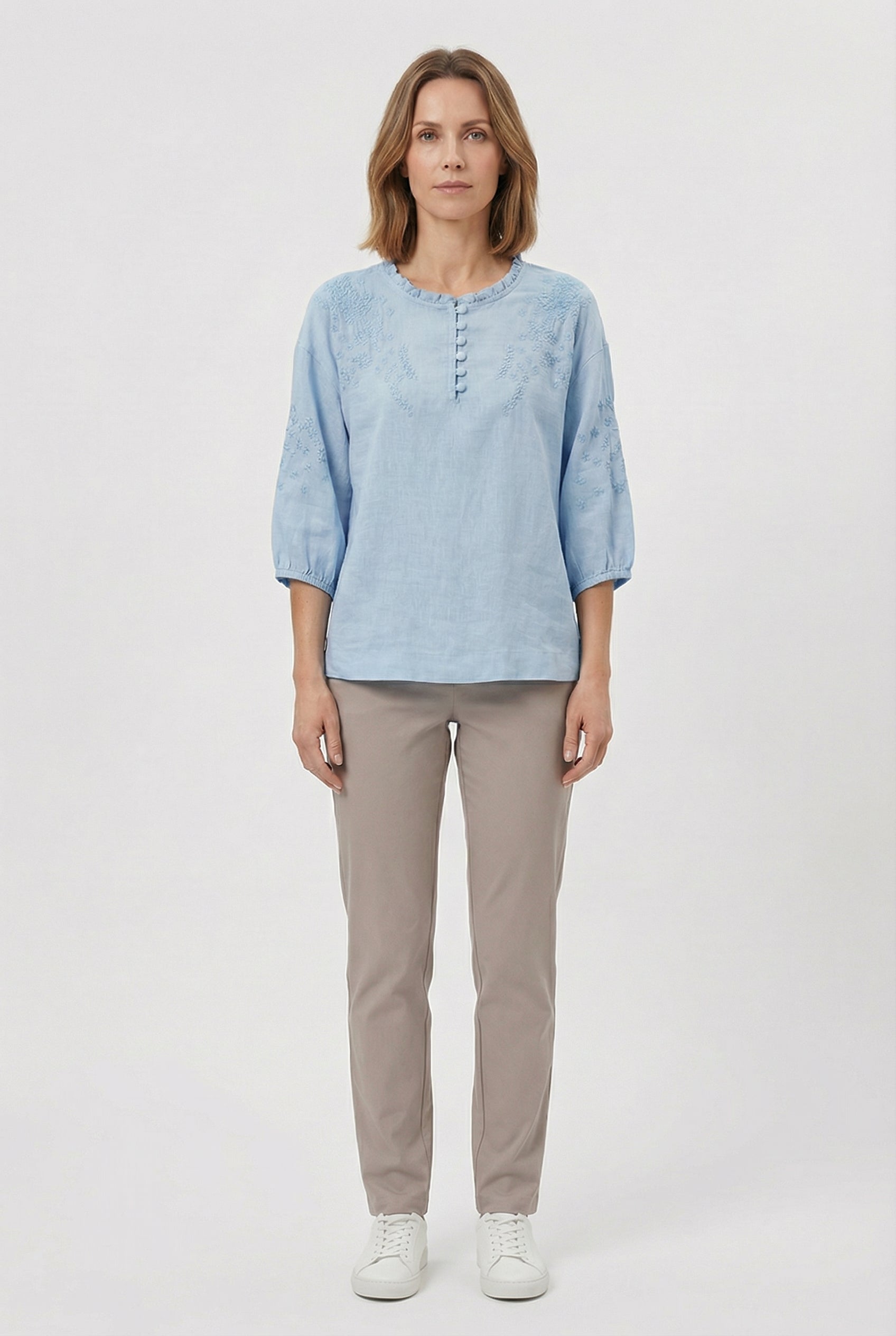 Women's Cotton Blouse Floral Relaxed Fit