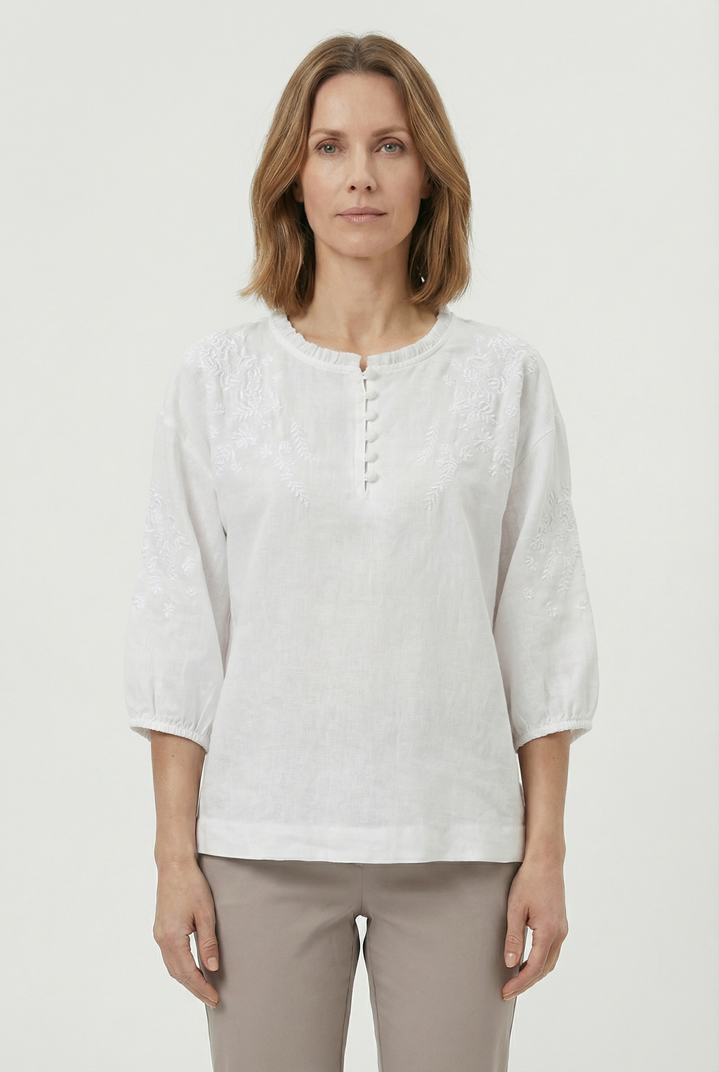 Women's Cotton Blouse Floral Relaxed Fit