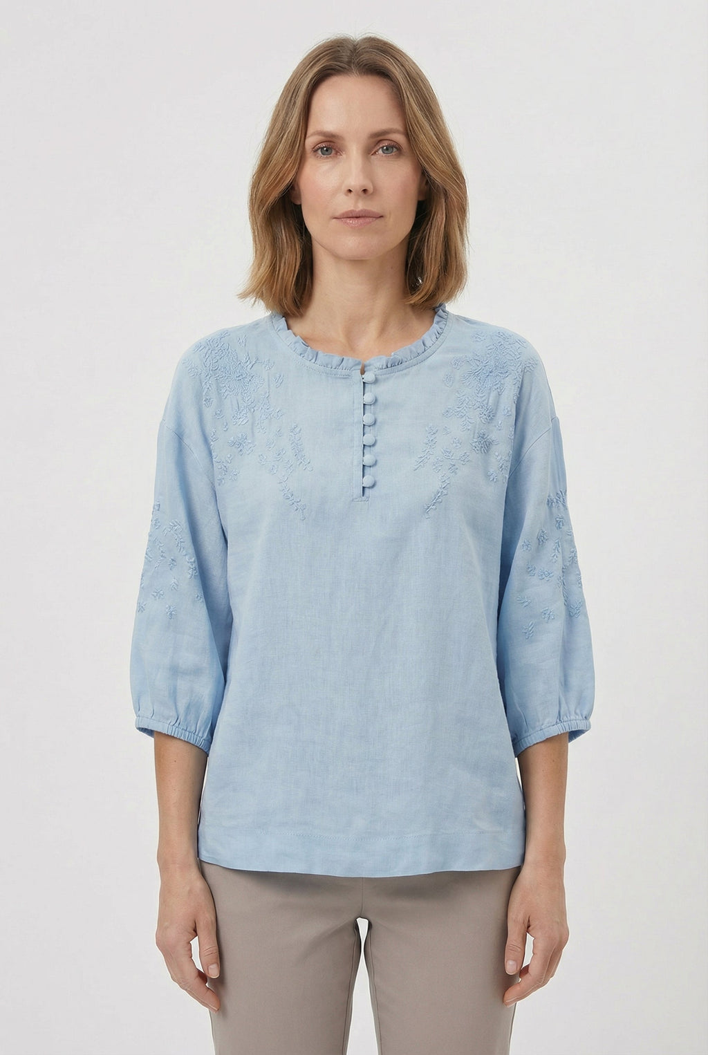 Women's Cotton Blouse Floral Relaxed Fit